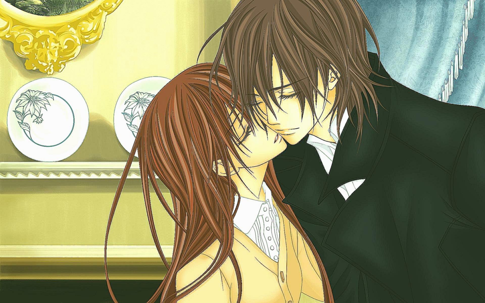 1920x1200 Cute Cartoon Love Couple Hug Knights Kaname And Yuki Wallpaper & Background Download