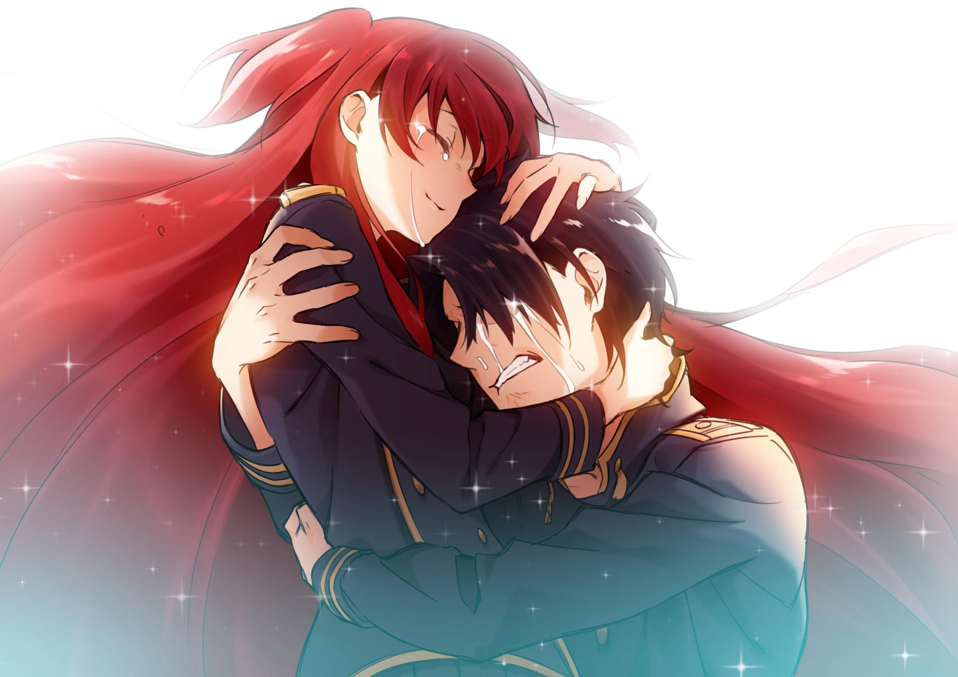 1920x1357 Anime Couple Hug Cry Wallpaper