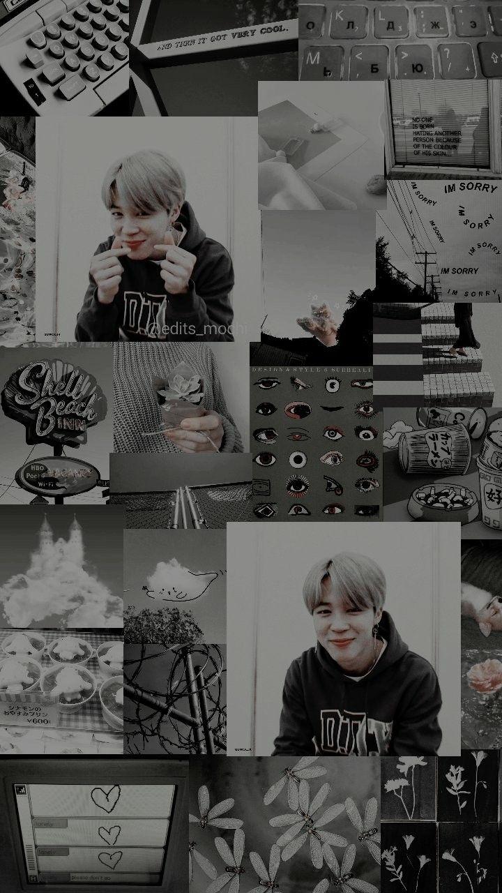 720x1280 Aesthetic Jimin Black Wallpaper