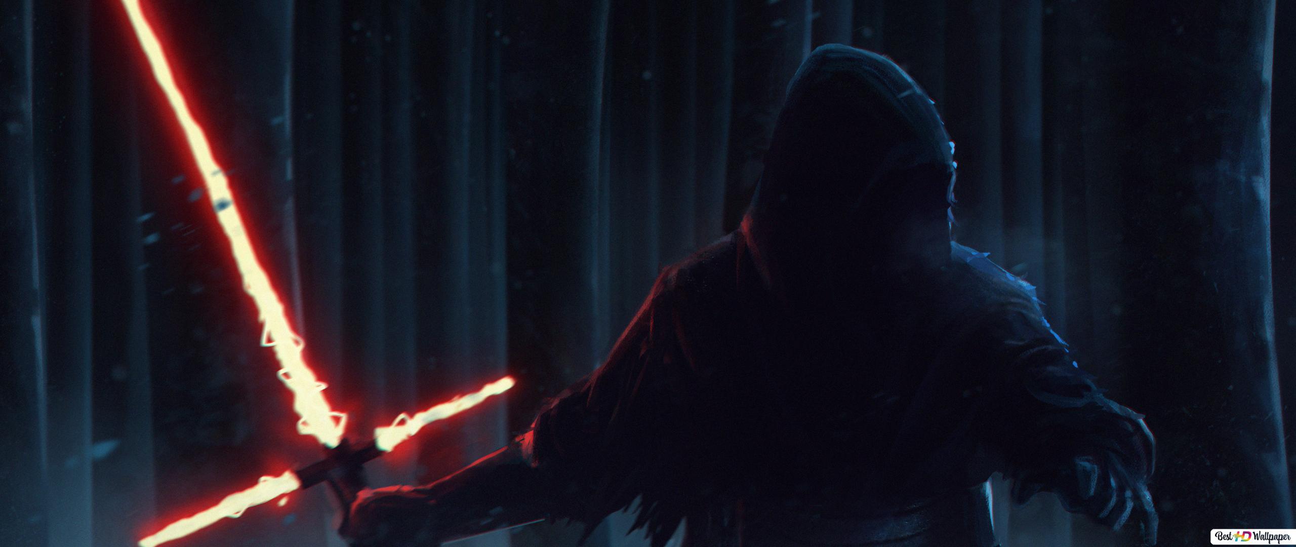 2560x1080 Dark warrior, kylo ren wars episode vii: the force awakens HD wallpaper download