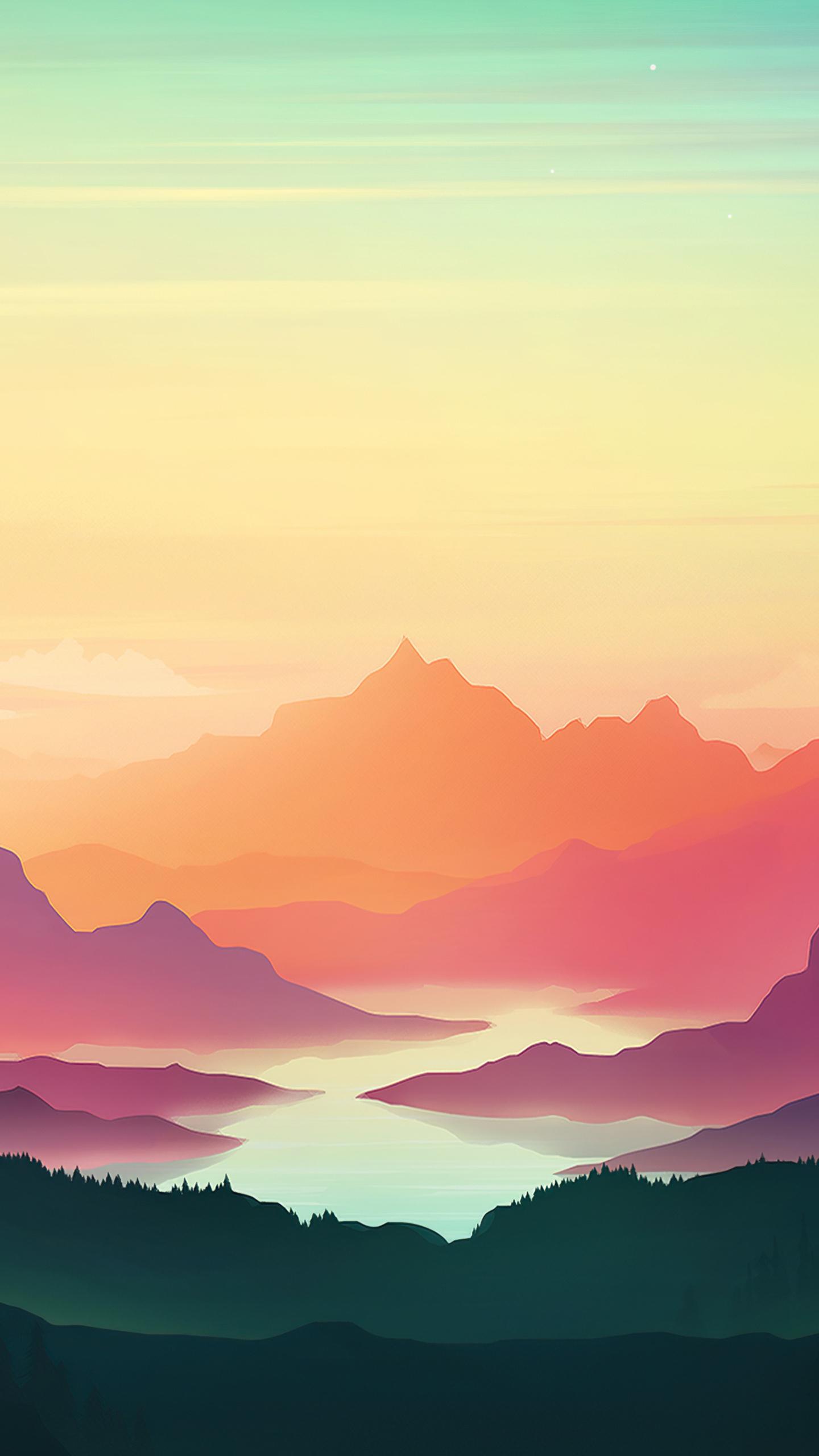 1440x2560 Colorful Sunset Minimal 4k Samsung Galaxy S S7 , Google Pixel XL , Nexus 6P , LG G5 HD 4k Wallpaper, Image, Background, Photo and Picture