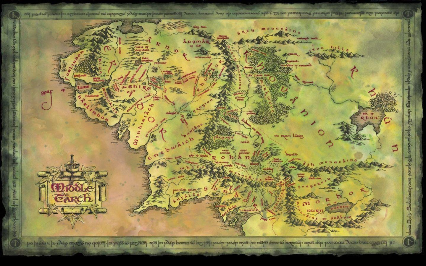 1440x900 Best Middle Earth Map World Maps Collection