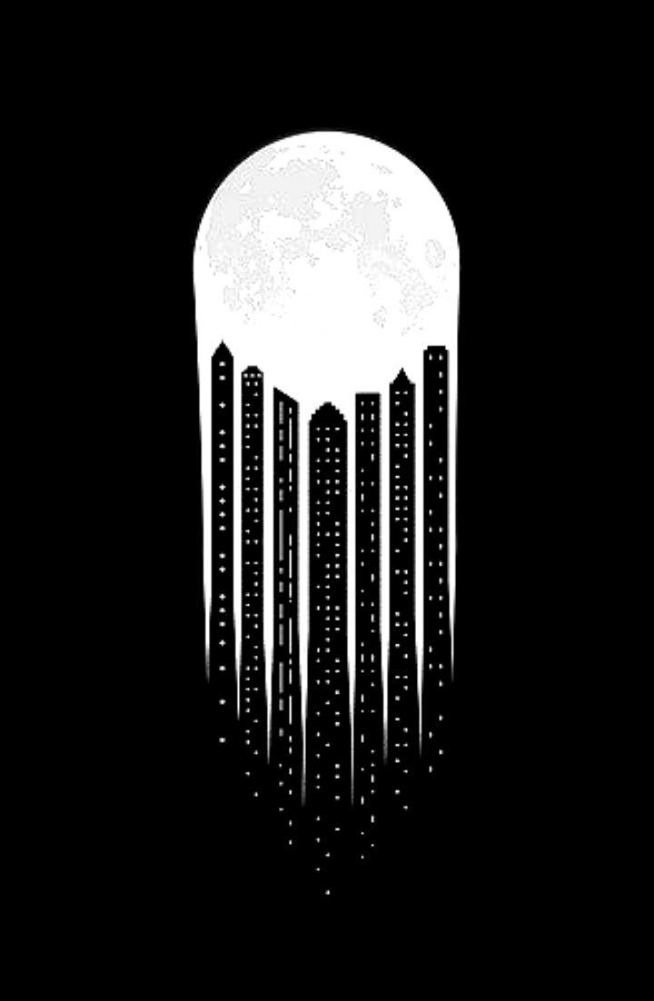 720x1101 Very Cool And Quite Simple In Its Negative Space!.Moon City #good Wallpaper. Beautiful Wallpaper, Negative Space Art, Wallpaper