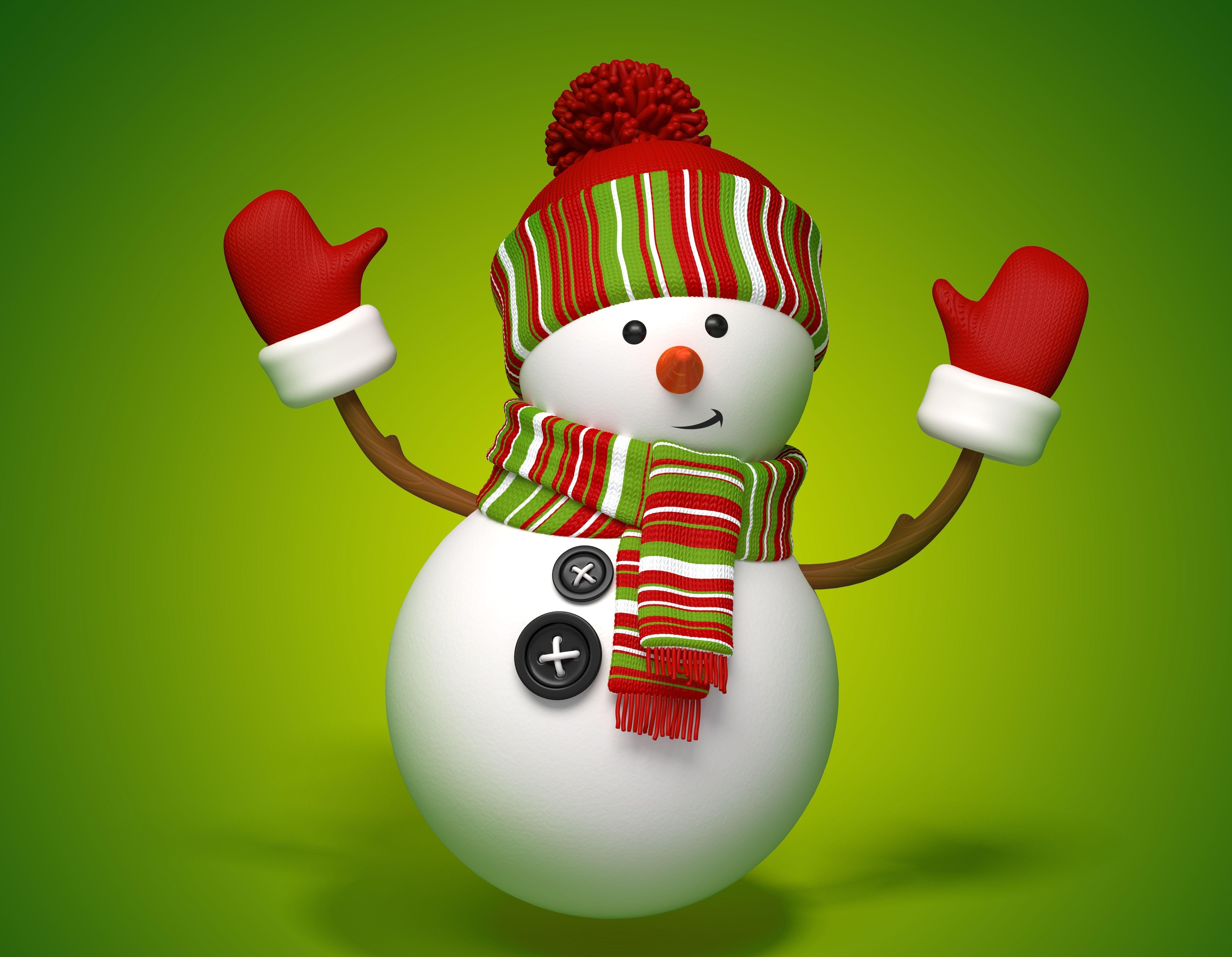 Snowman 3d Christmas Wallpaper