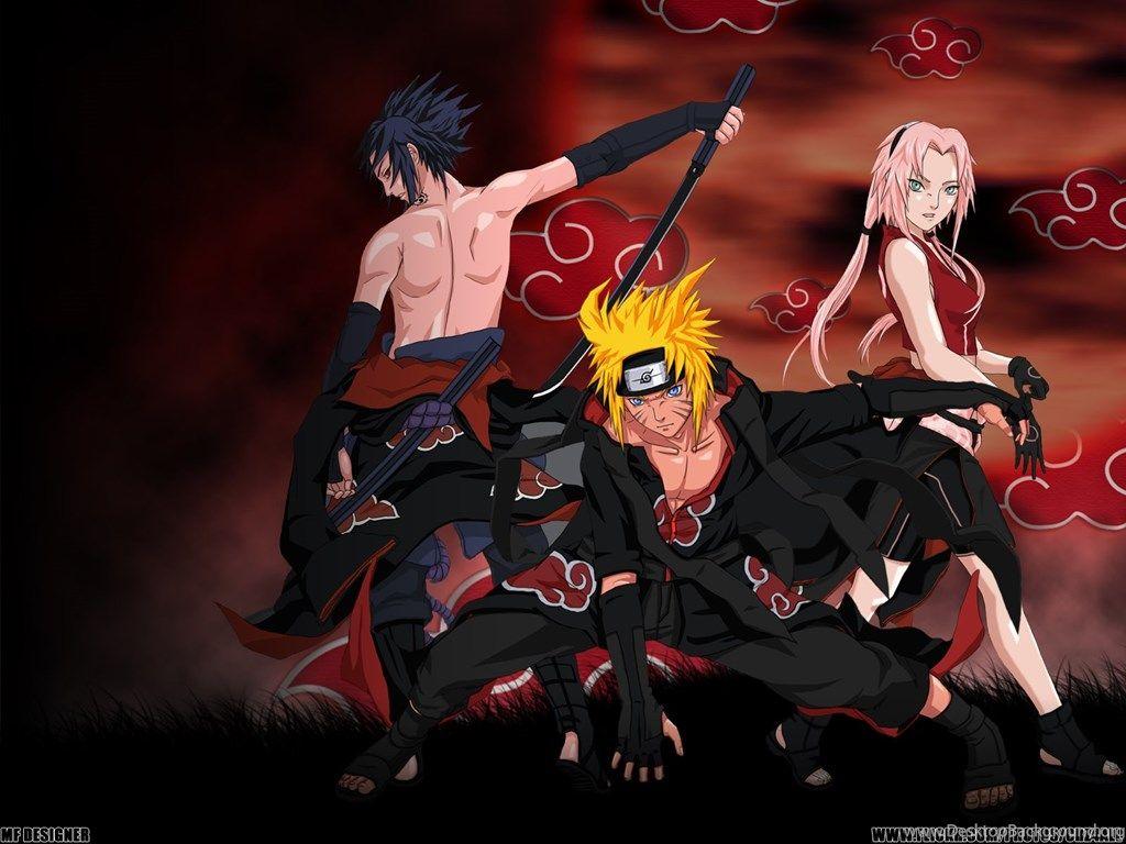 1024x768 Naruto Sasuke Sakura And Akatsuki Naruto Shippuden Wallpaper HD