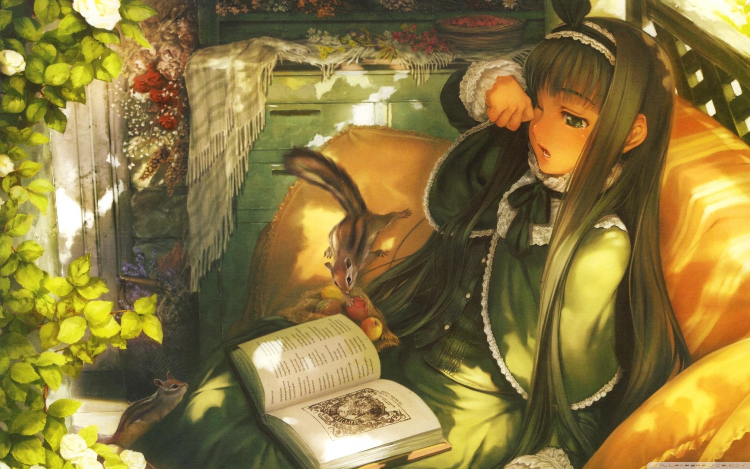 Anime Girl Reading Wallpapers - Top Free Anime Girl Reading Backgrounds -  WallpaperAccess