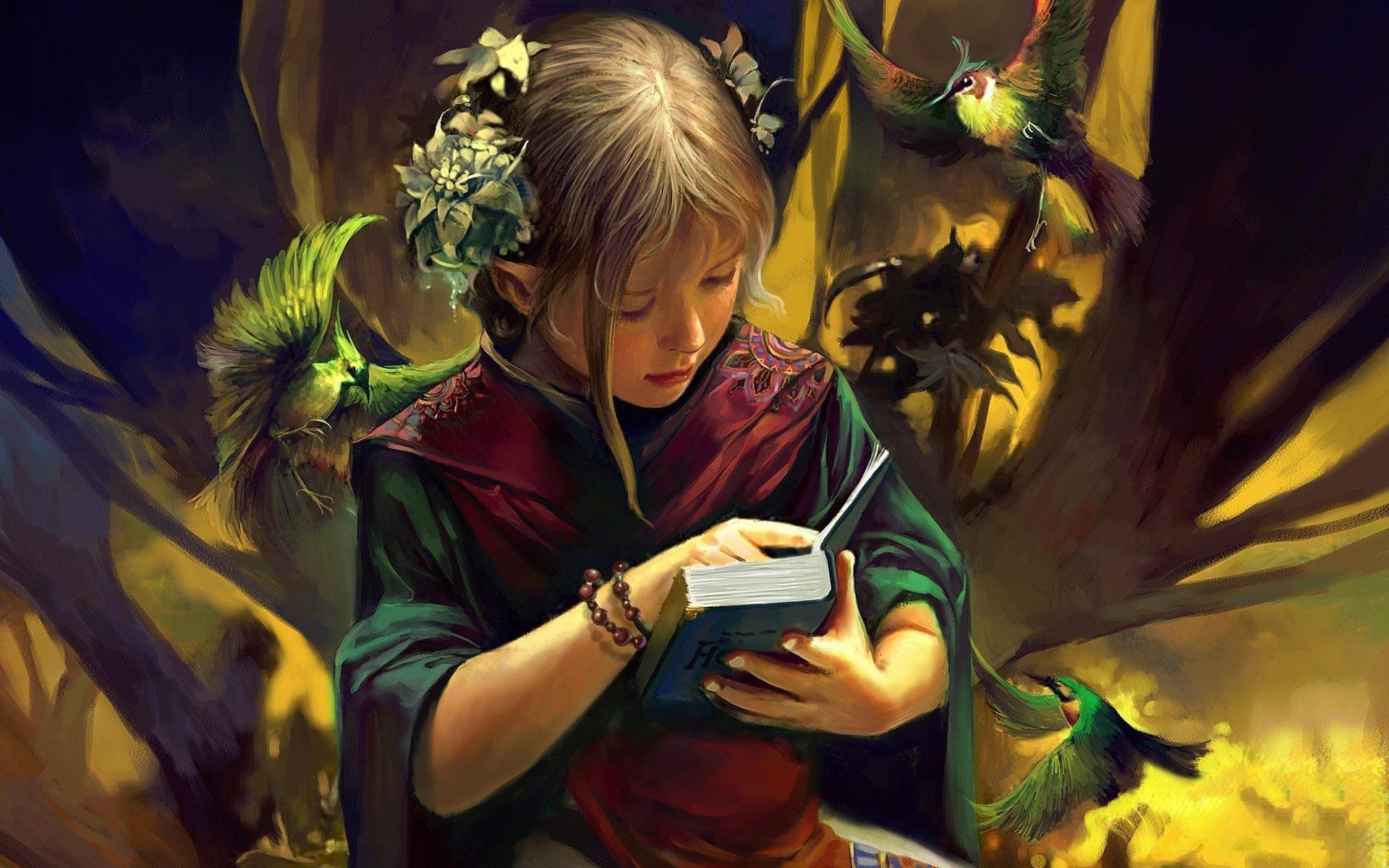 1920x1200 Girl Reading Book Fantasy Art 1440x900 Wallpaper, HD Fantasy 4K Wallpaper, Image, Photo and Background