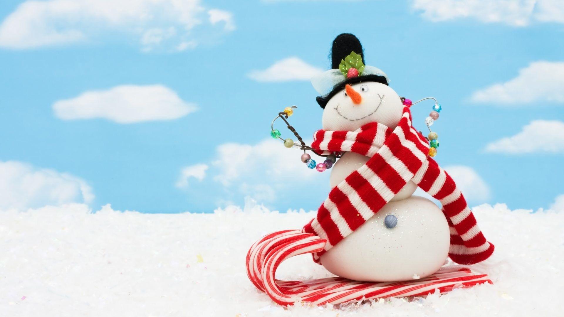 1920x1080 Cute Christmas Snowman Wallpaper