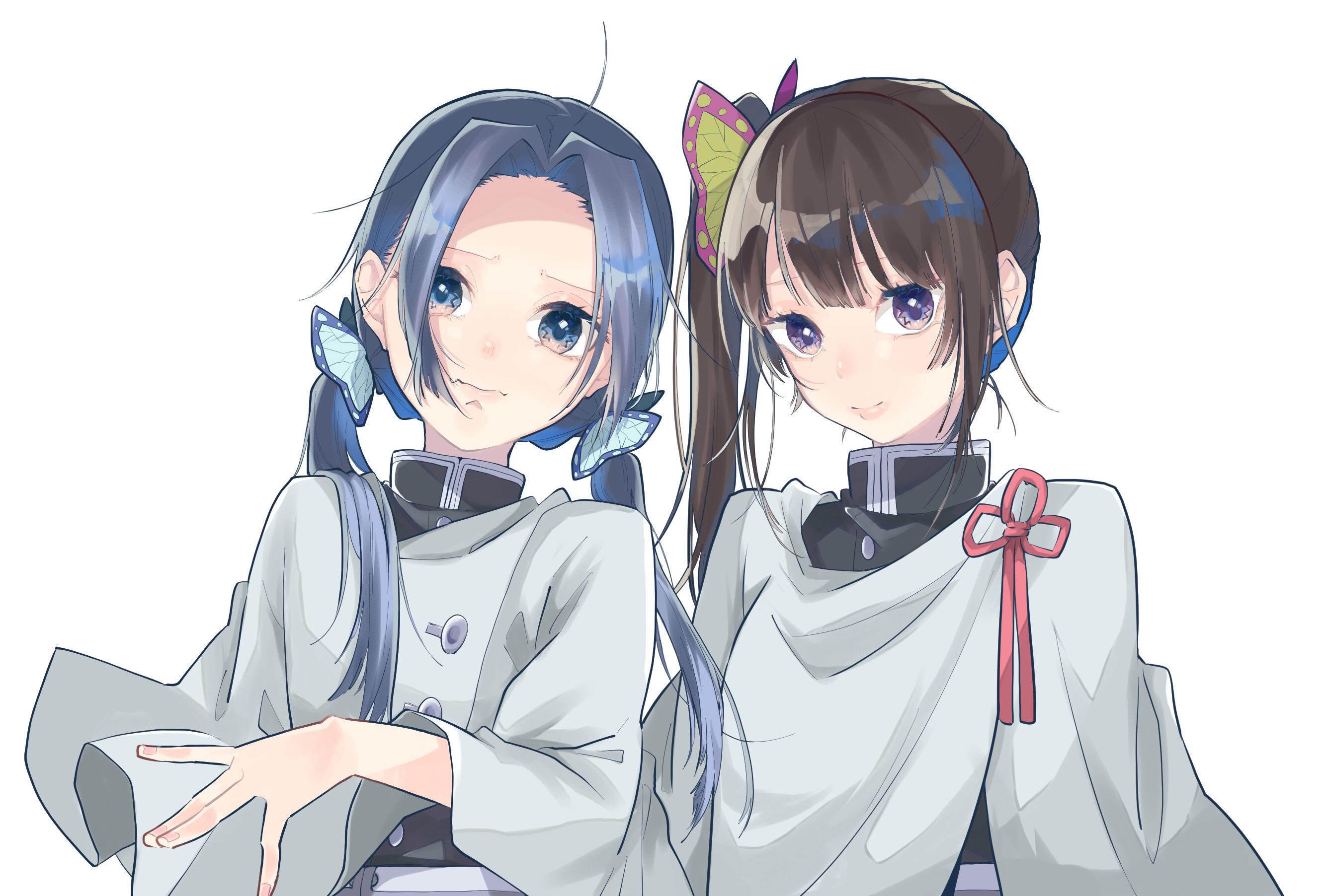 2664x1805 tsuyuri kanao and kanzaki aoi (kimetsu no yaiba) drawn by ichi_(iti562)