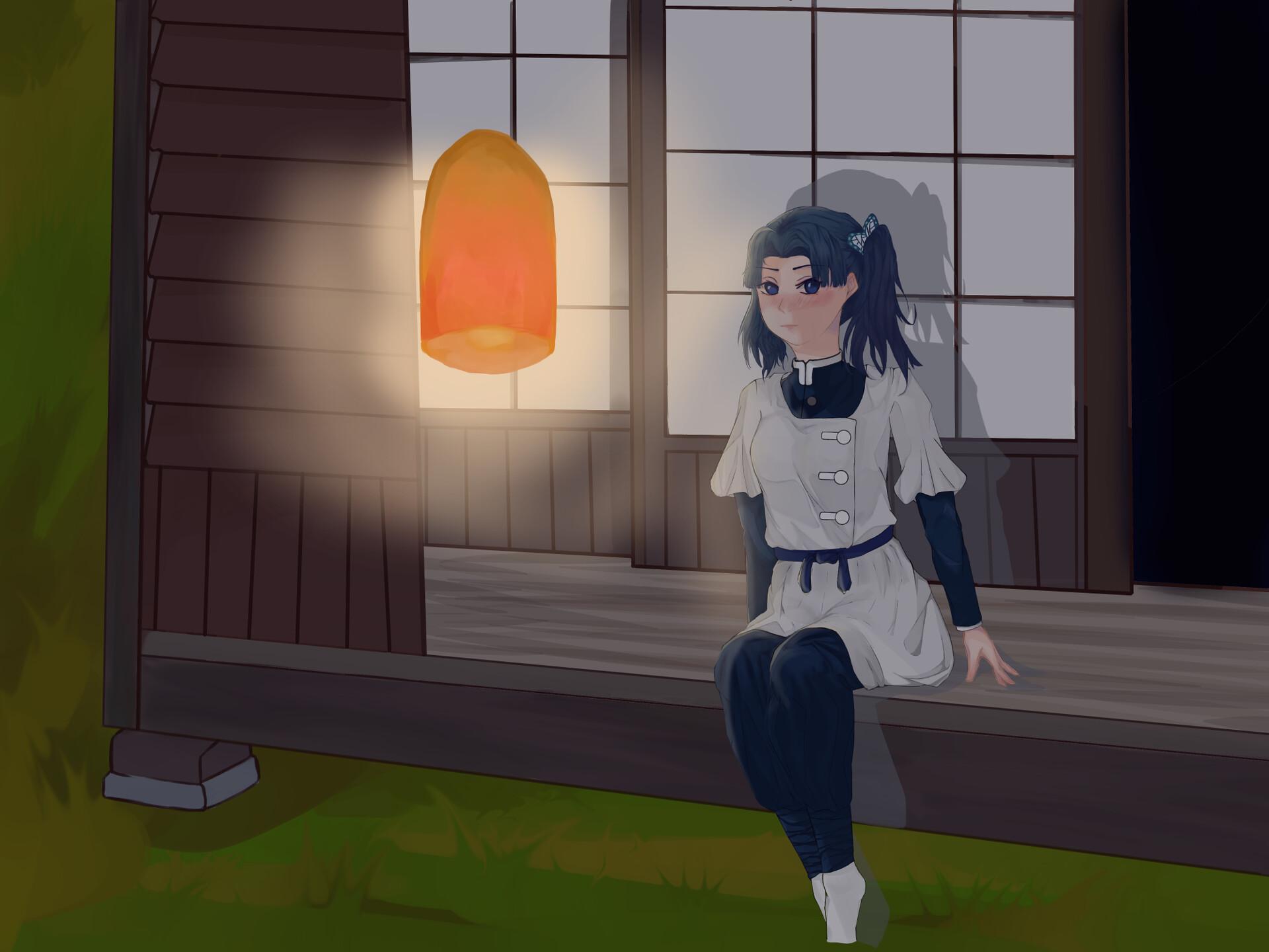 1920x1440 Aoi Kanzaki on the side of Butterfly mansion