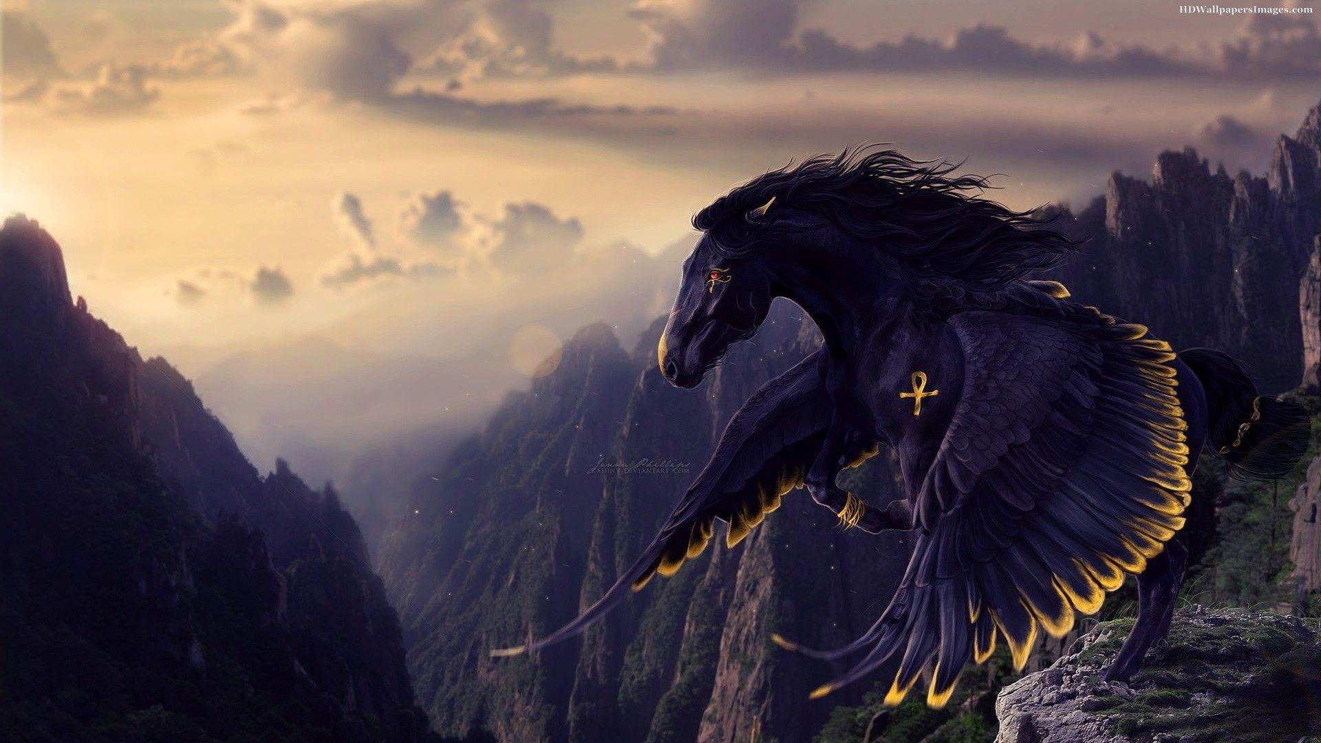 1920x1080 Fantasy Horse Wallpaper. Mythical creatures art, Mythical creatures, Pegasus art