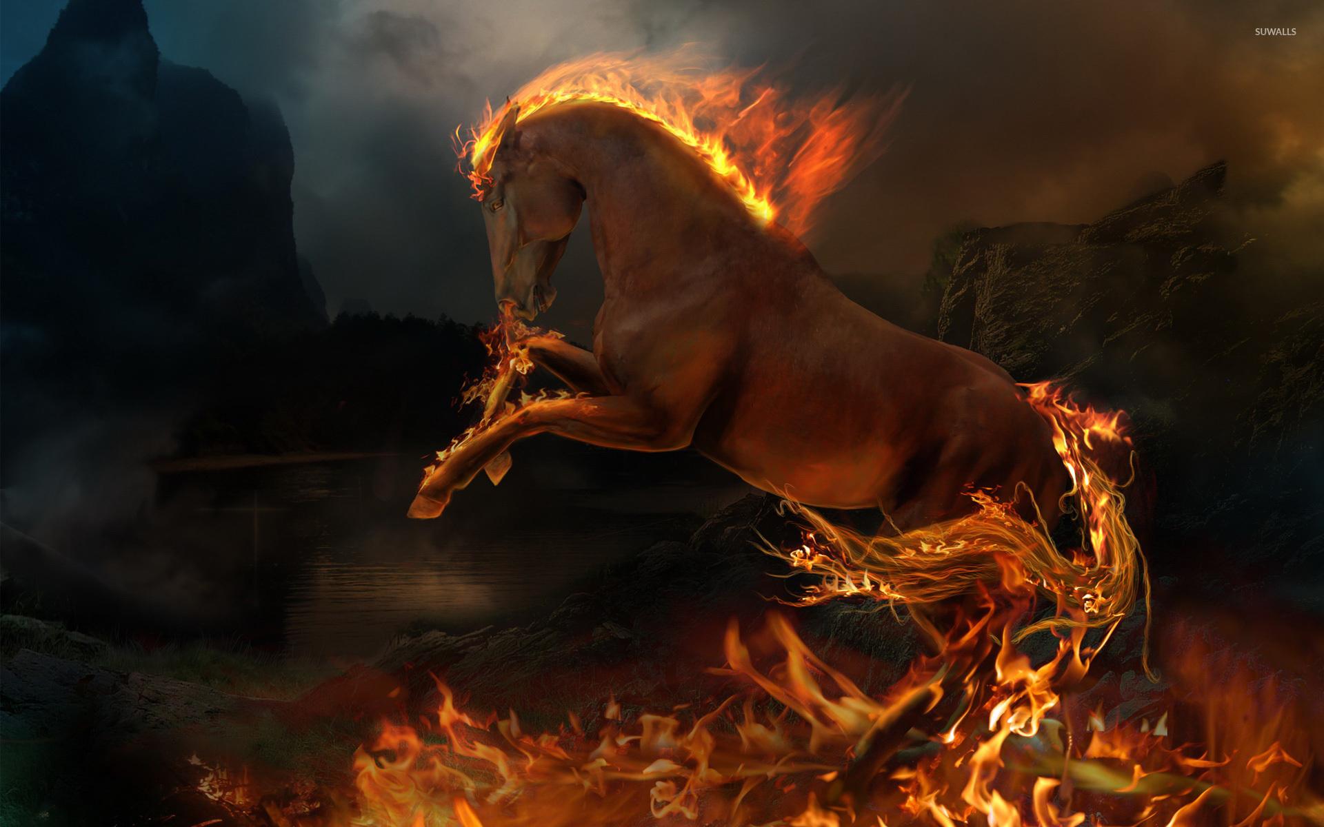 1920x1200 Flaming horse wallpaper wallpaper