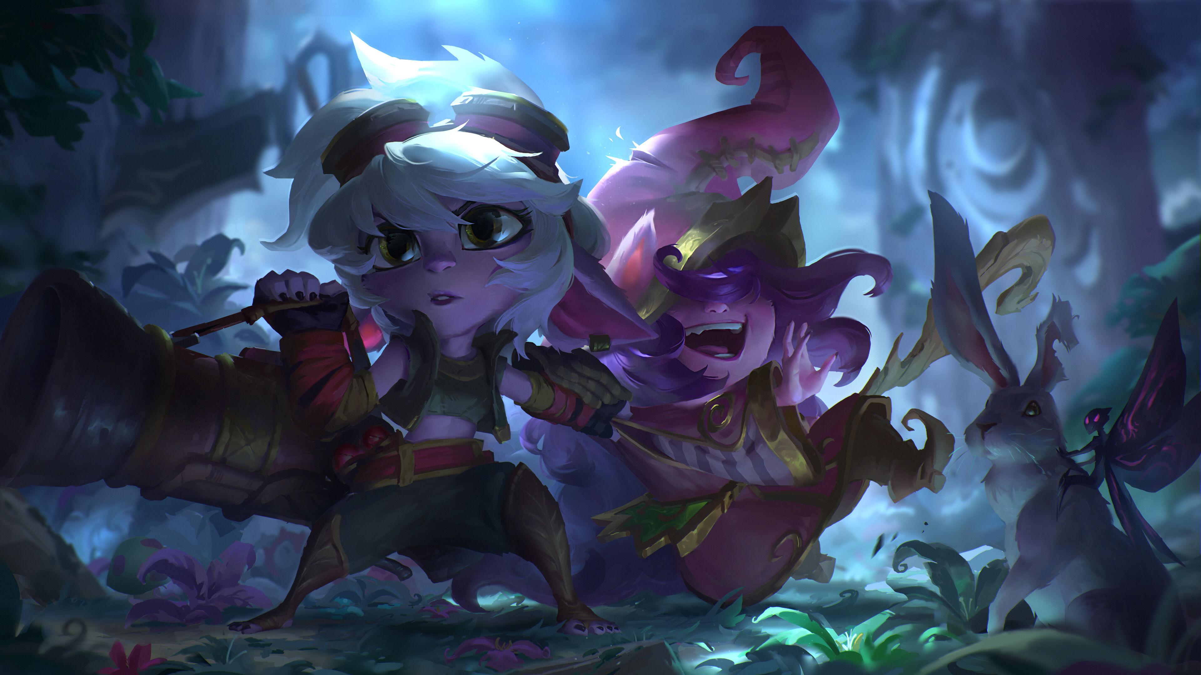 Yordles off. Йордл Лулу. Йордл Тристана. Лулу лига легенд. Лулу и Тристана лига легенд.