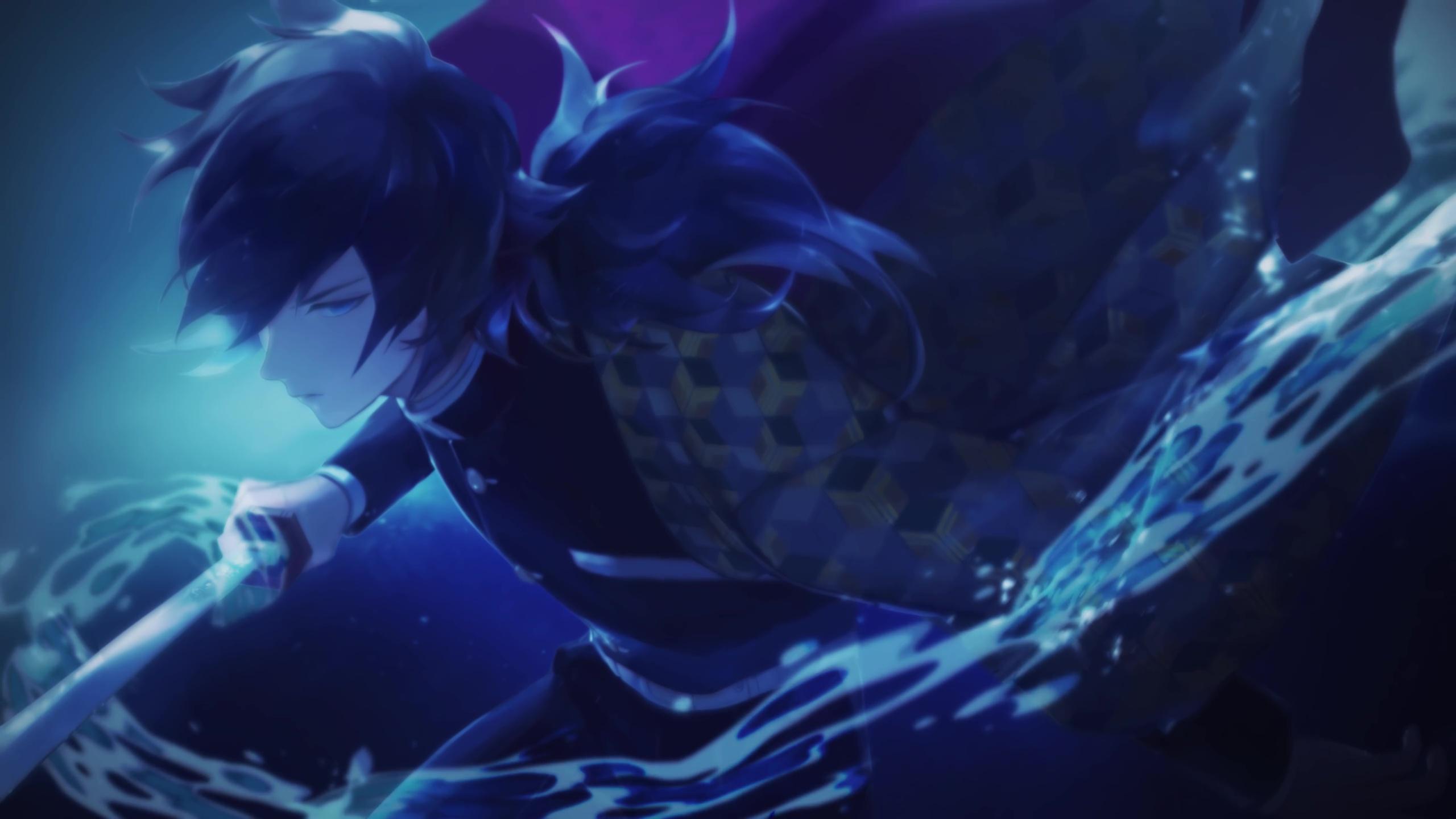 2560x1440 Demon Slayer Tomioka Yoshiyuki Live Wallpaper