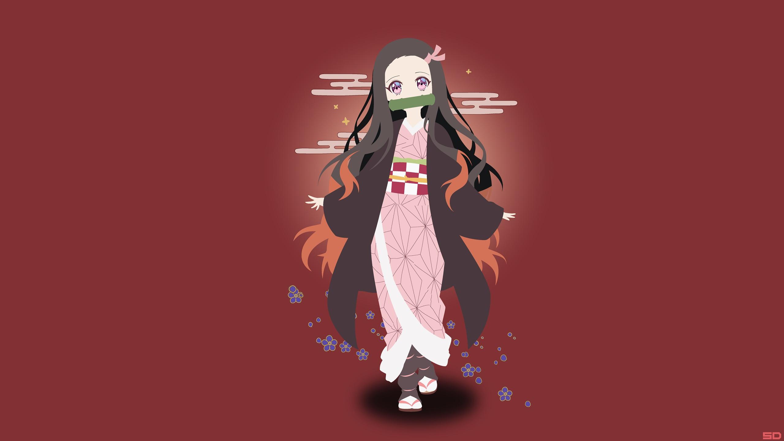 2560x1440 Download wallpaper Nezuko Kamado, Demon Slayer Kimetsu no Yaiba, The Blade Cleaves Demons, section shonen in resolution 2560x1440