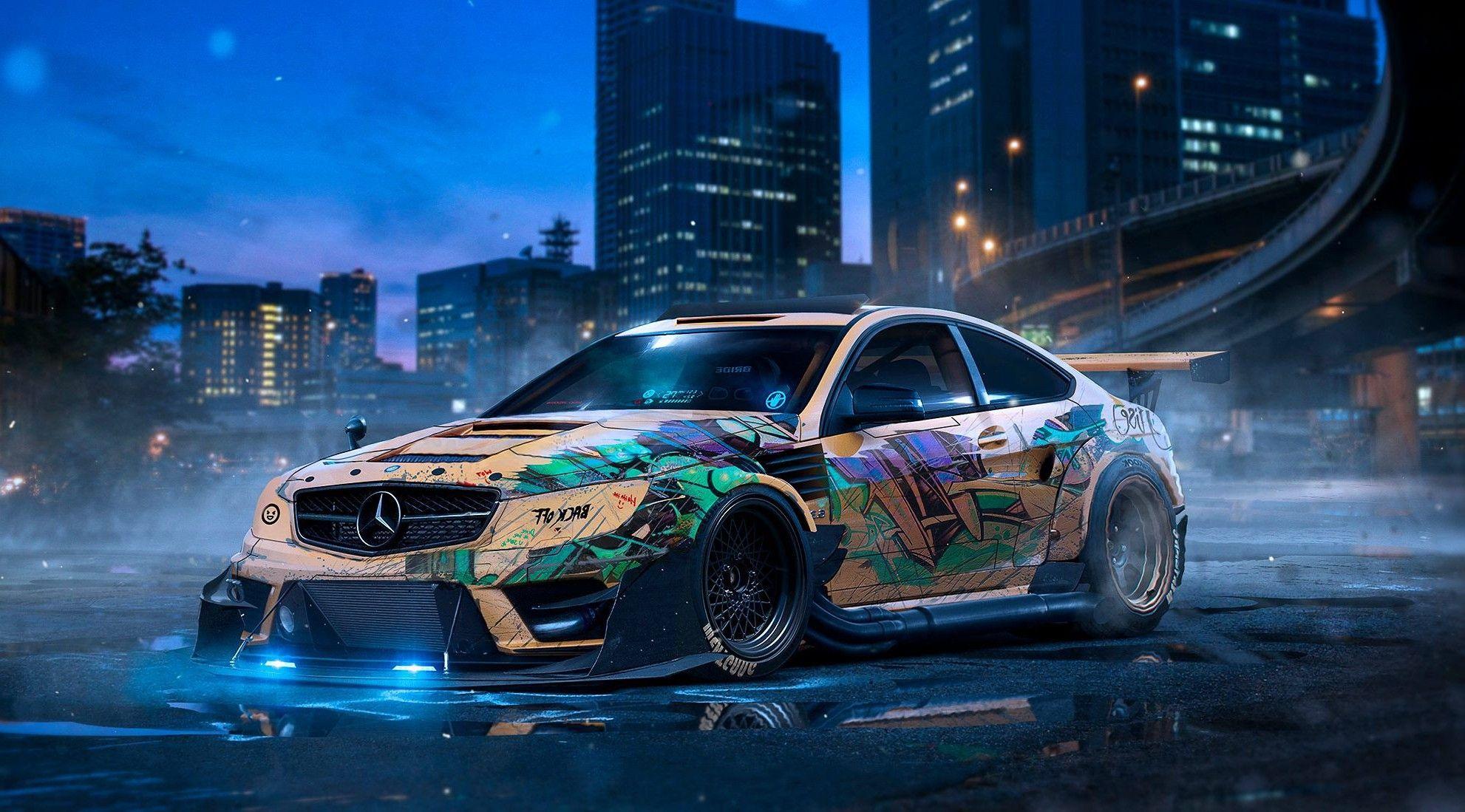1982x1099 mercedes, #mercedes benz, #cars, #drift, #custom, #modified