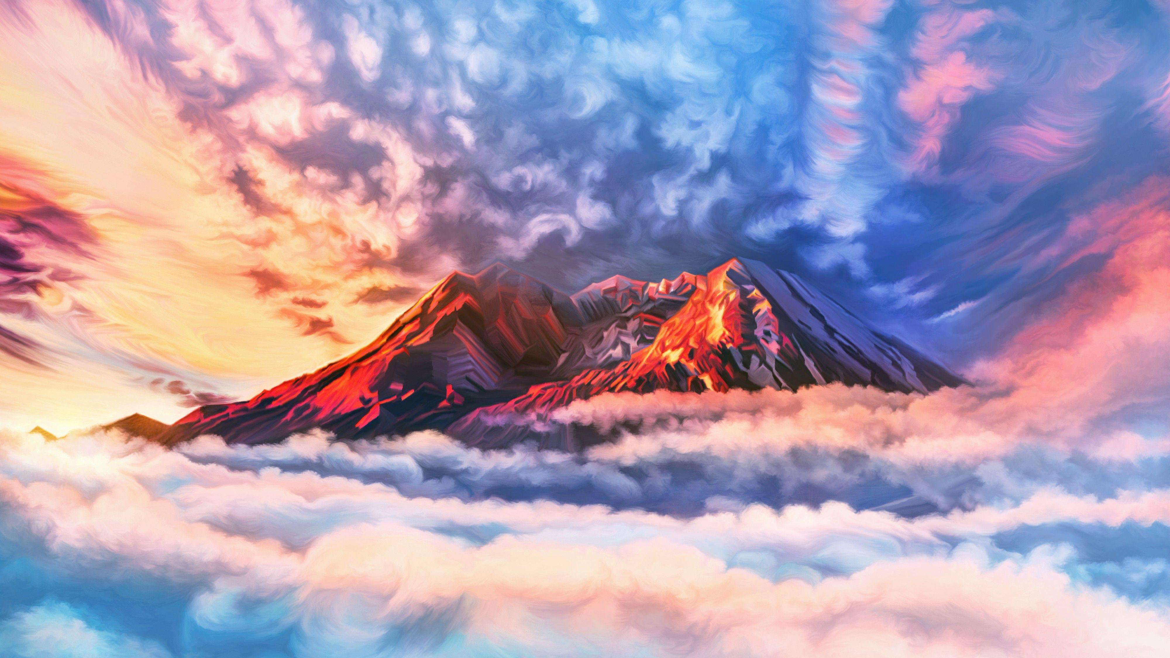 4000x2250 Mountain Clouds Sky Wallpaper