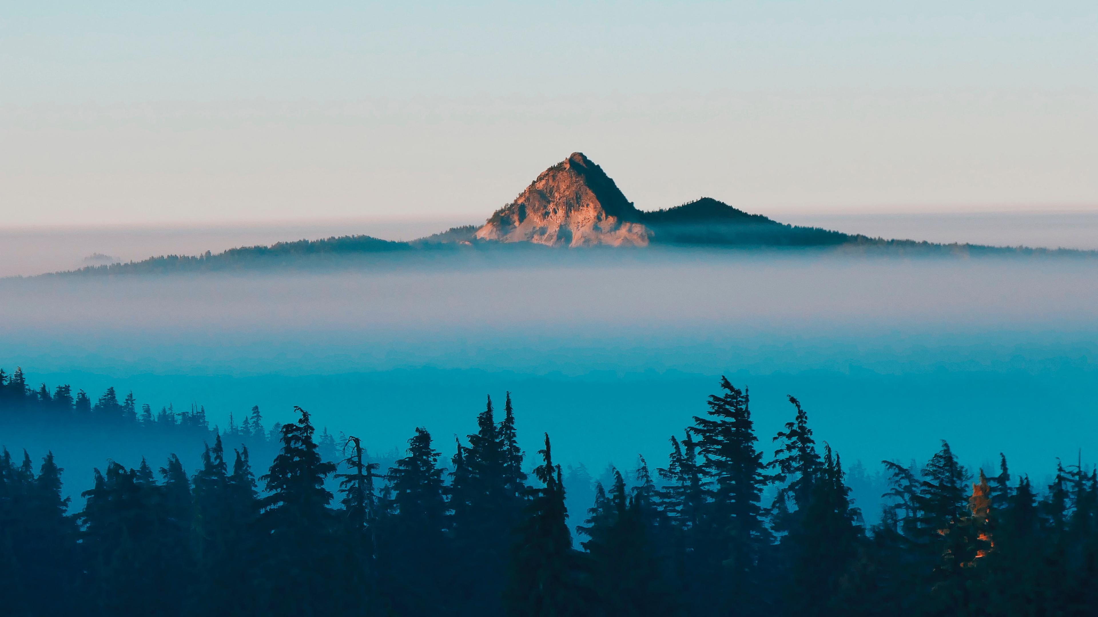 3840x2160 Mountain Peak over Clouds 4K Wallpaper