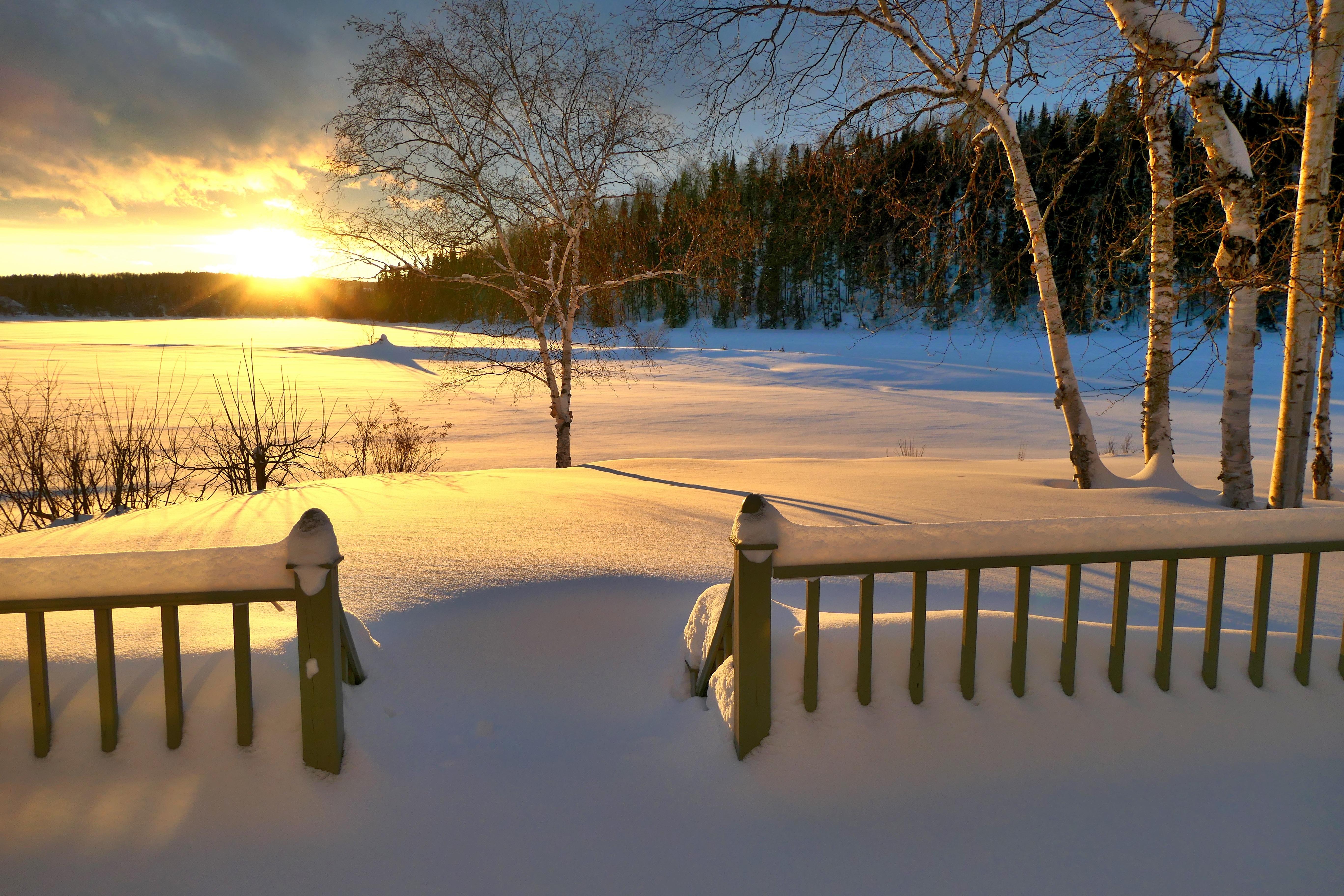 5472x3648 Winter Sunset in Québec Canada 4k Ultra HD Wallpaper