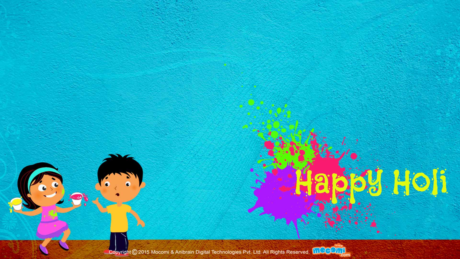 1920x1080 Happy Holi Wallpaper for kids