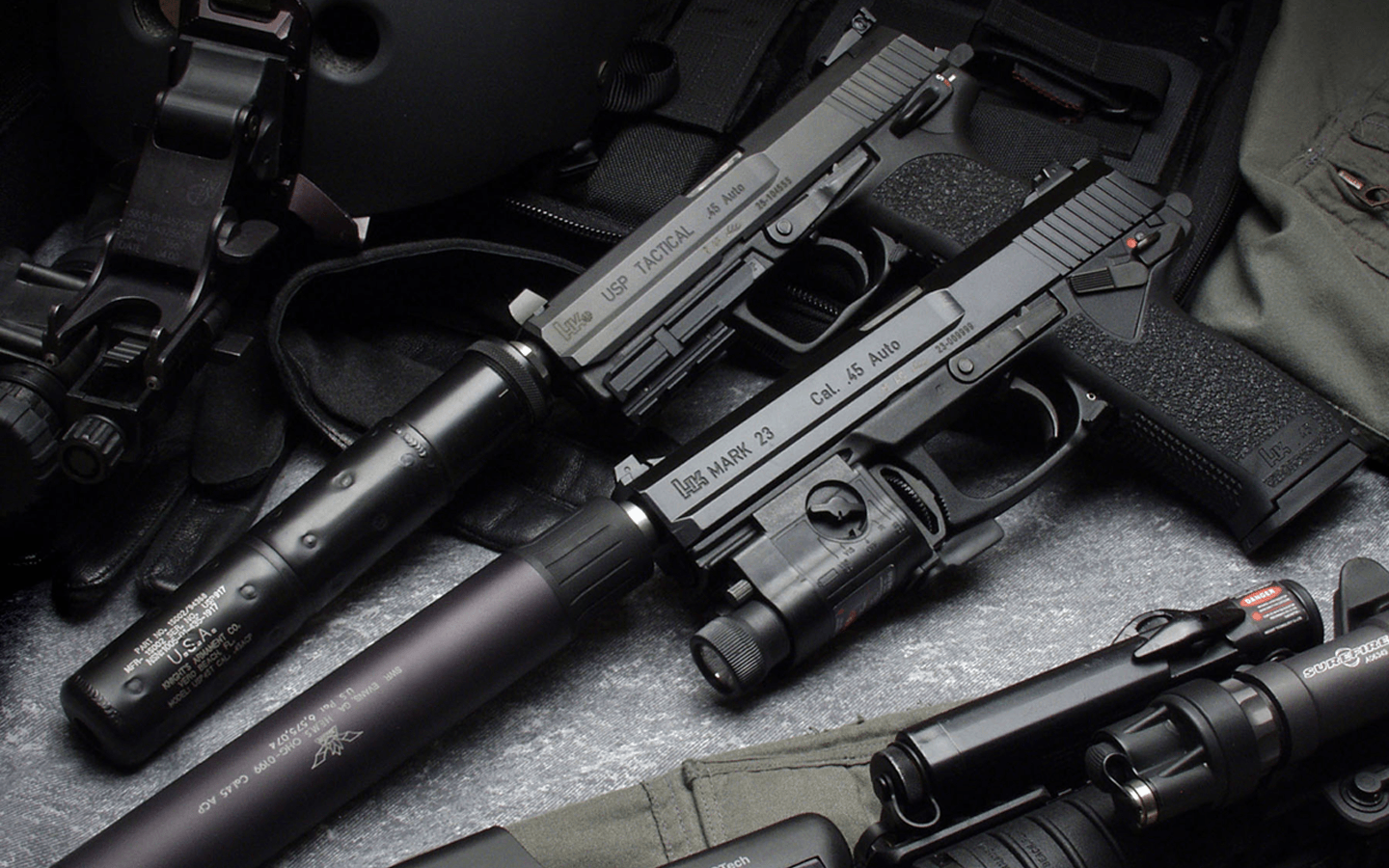 1440x900 guns weapons Heckler and Koch USP tactical silenced SOCOM .45