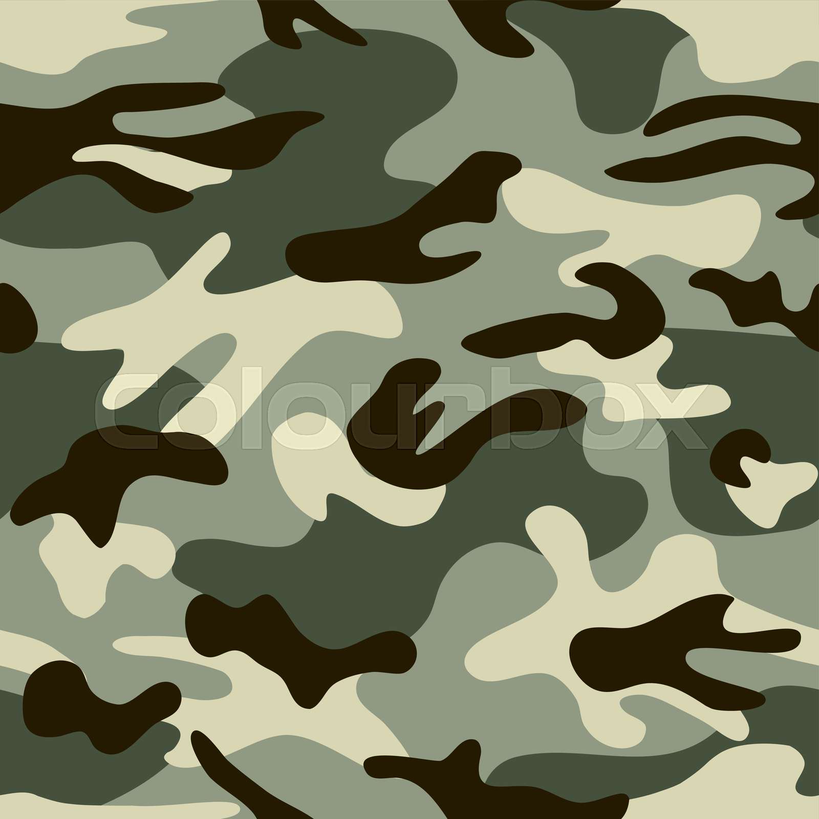 1600x1600 Seamless classic camouflage pattern. Camo fishing hunting vector background. Masking green brown black color military texture wallpaper. Army design for fabric paper vinyl print