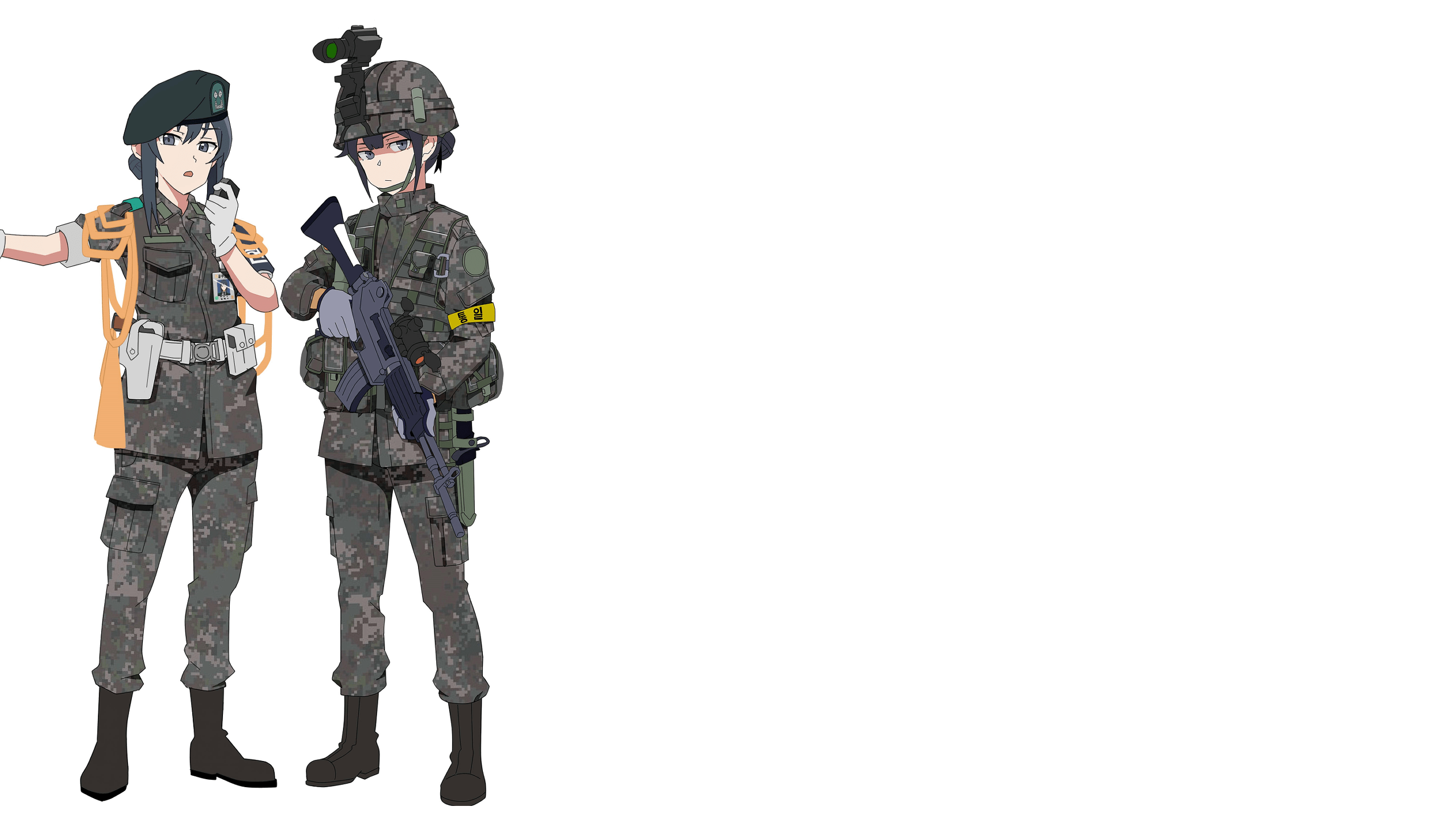 2560x1440 Gun Military Black Hair Soldier Wani Wallpaper:2560x1440