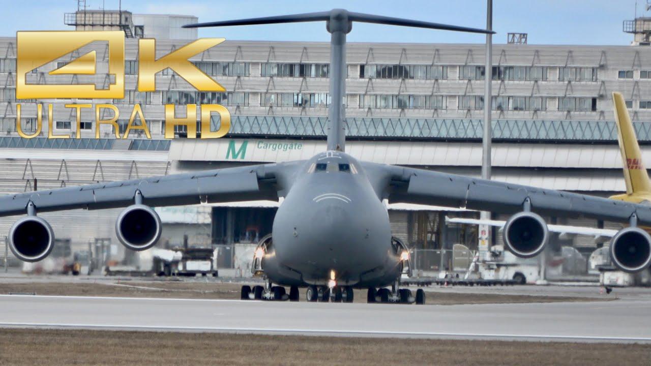 1280x720 4K) Lockheed C 5M Super Galaxy United States Air Force USAF Departure At Munich Airport MUC EDDM