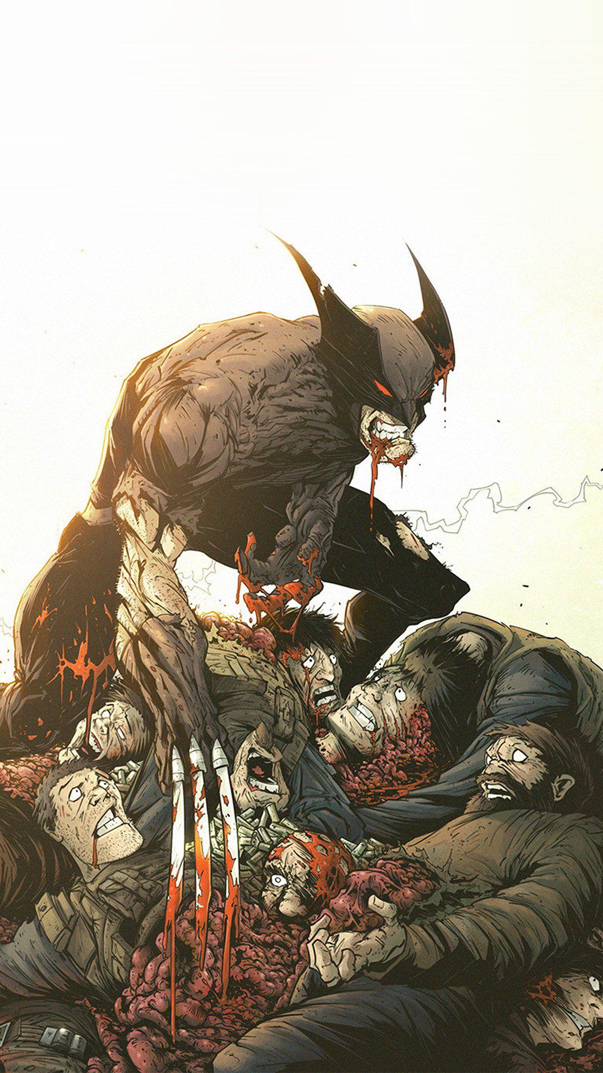 1242x2208 iPhone7 wallpaper. wolverine illustration art toronto revolver hero flare