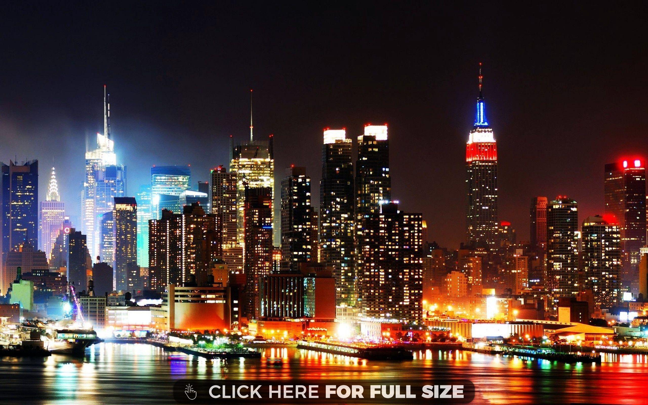 2560x1600 New York Skyline At Night HD wallpaper. Ny city skyline, New york picture, Night city