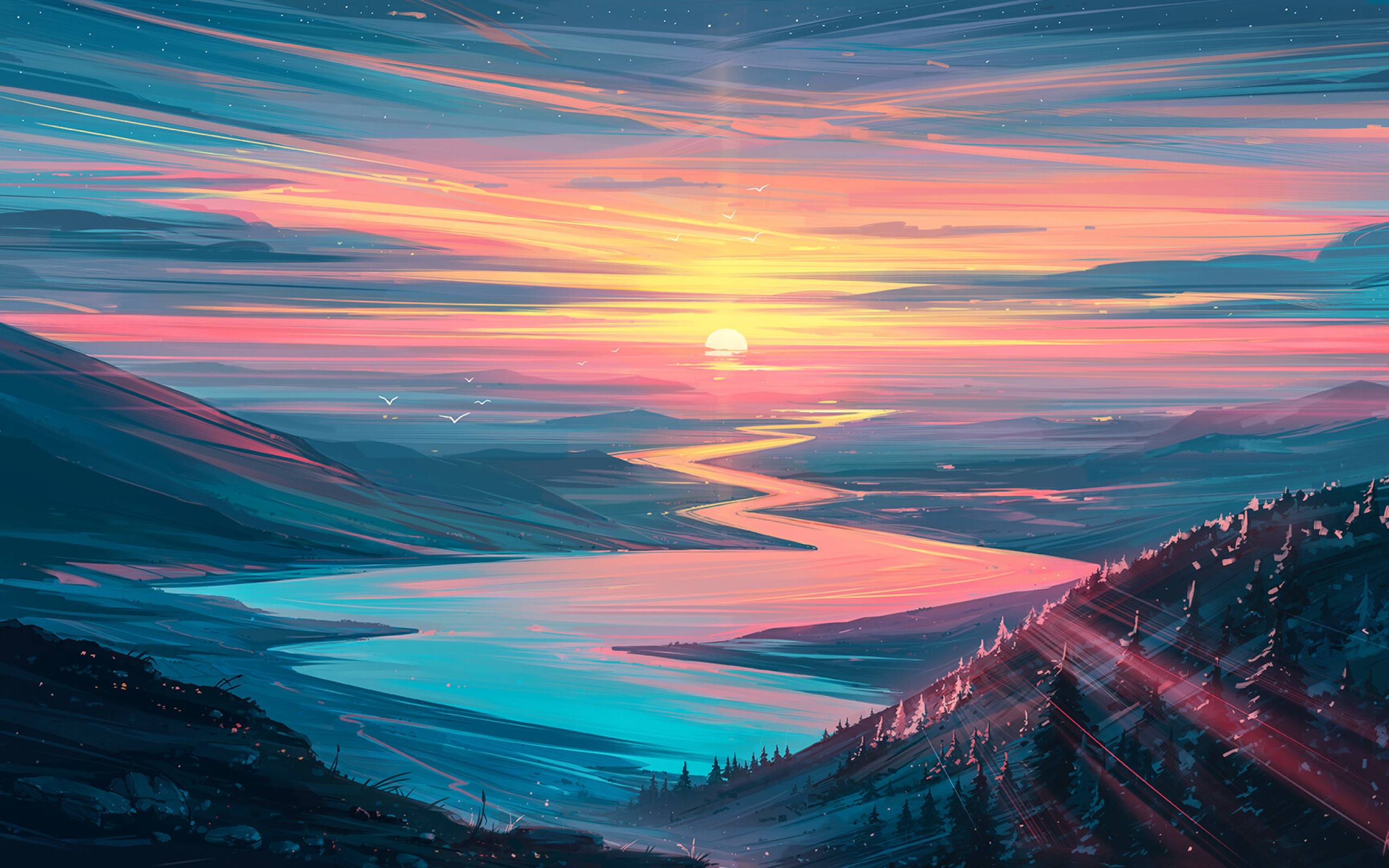 2560x1600 Sunrise Landscape 2560x1600 Resolution Wallpaper, HD Artist 4K Wallpaper, Image, Photo and Background