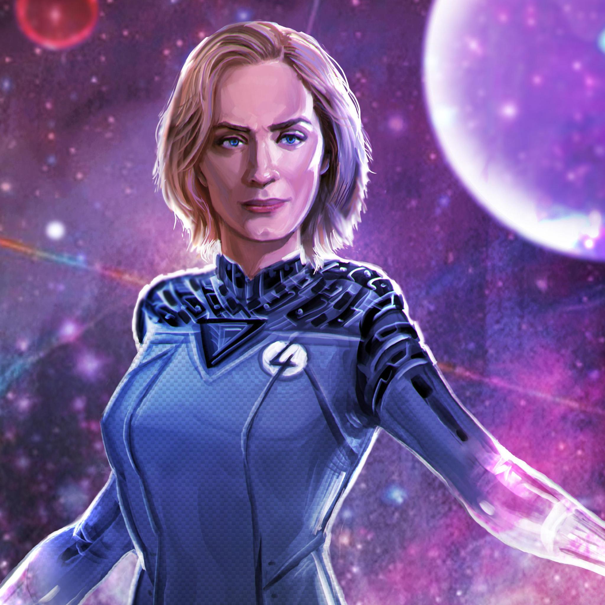 2048x2048 Emily Blunt As Sue Storm Artwork iPad Air HD 4k Wallpaper, Image, Background, Photo and Picture