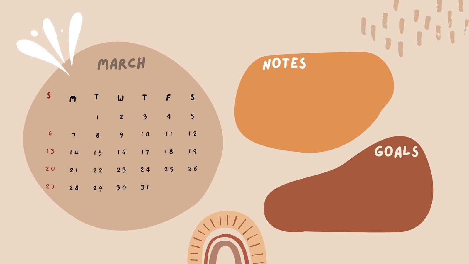 1600x900 March 2022 Calendar Background Wallpaper 126074