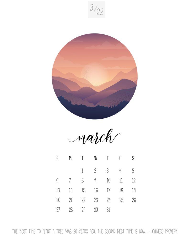 791x1024 Free Printable March 2022 Calendars