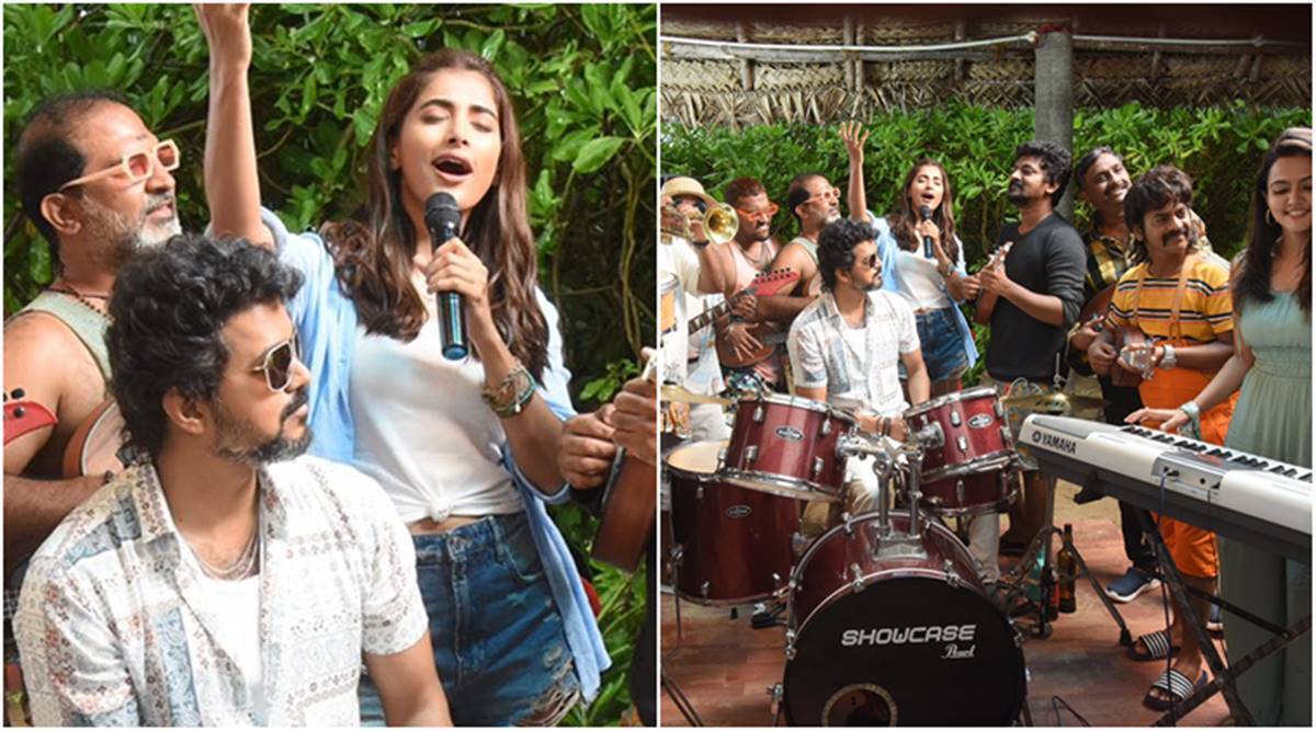 1200x667 Vijay and Pooja Hegde unwind with music as Beast completes 100 days of shooting. See photo. Entertainment News, The Indian Express