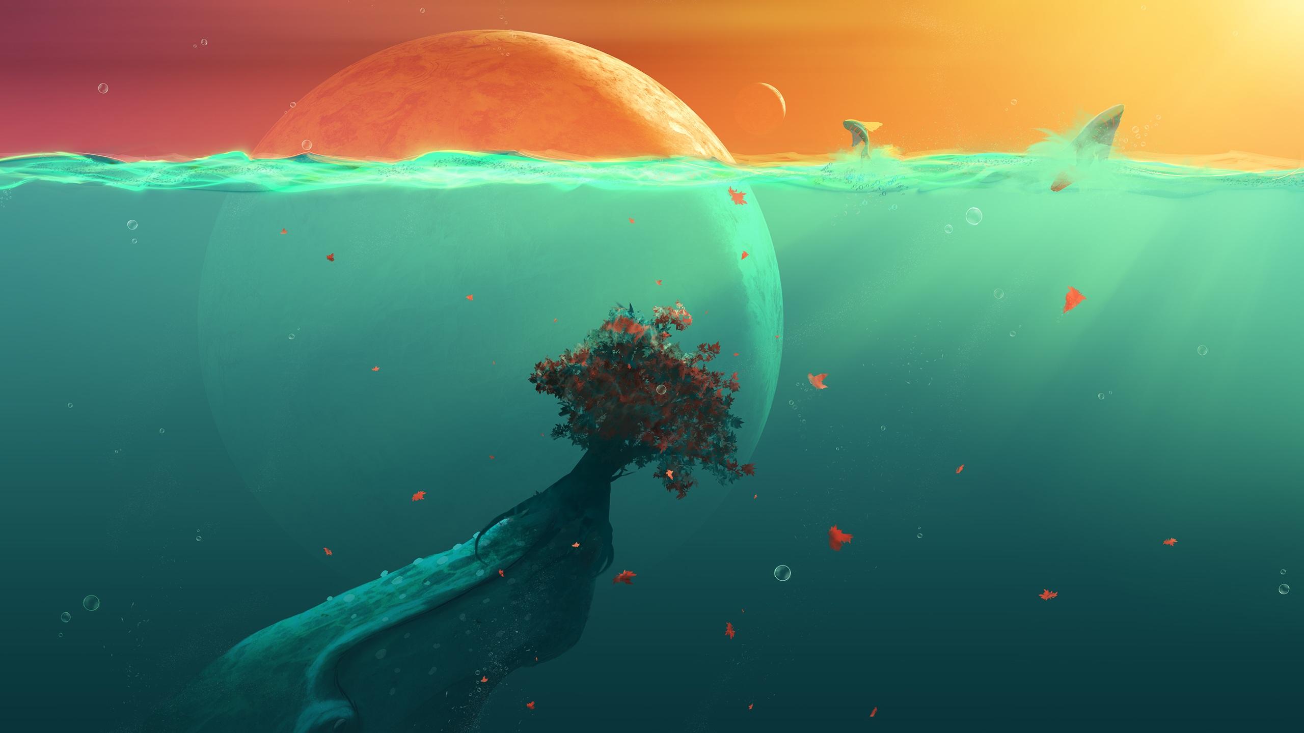 2560x1440 Wallpaper 4k Deep Ocean Planet Fish Wallpaper