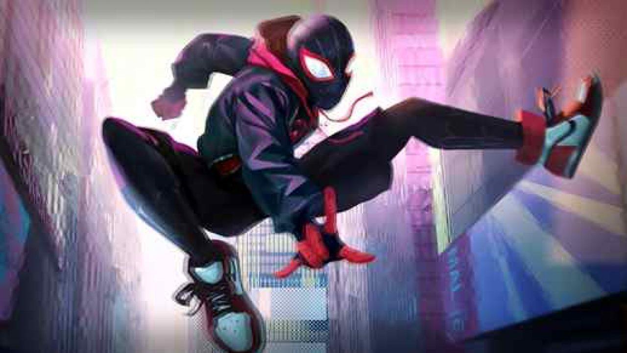 1280x720 Spider Man Miles Morales Over City Desktop Wallpaper
