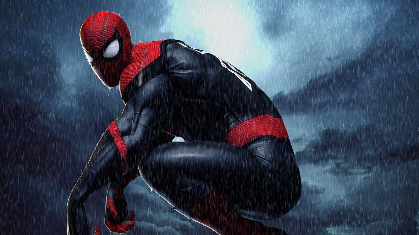 1333x750 Wallpaper Spider Man, Superhero, Art, Cartoon, Painting, Background Free Image