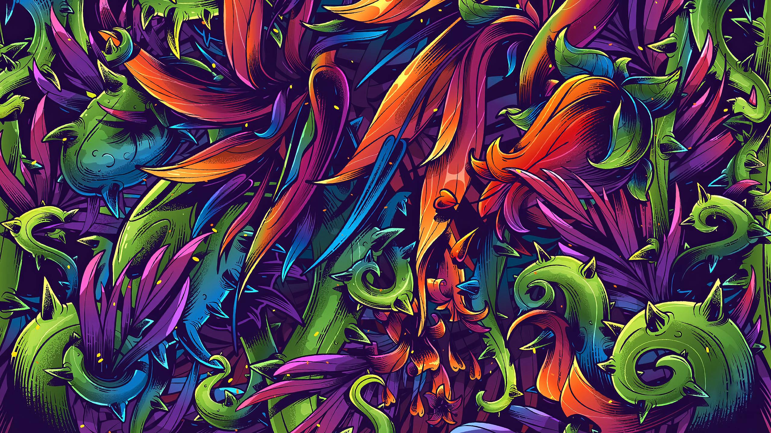2560x1440 Fun Floral Artwork iPhone XS MAX Wallpaper, HD Artist 4K Wallpaper, Image, Photo and Background