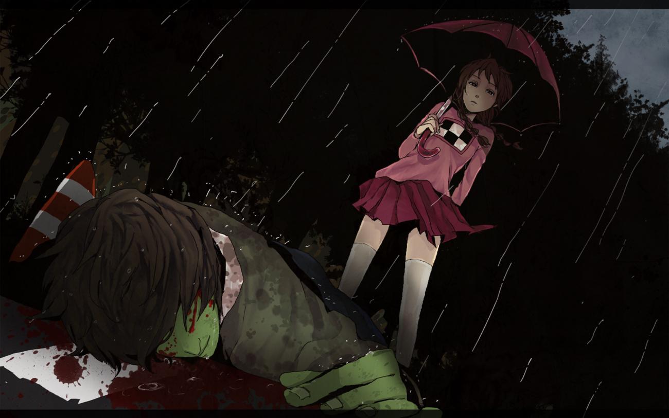 1300x813 Blood Madotsuki Midoro Rain Shitaisan Umbrella Water Nikki Dream Diary