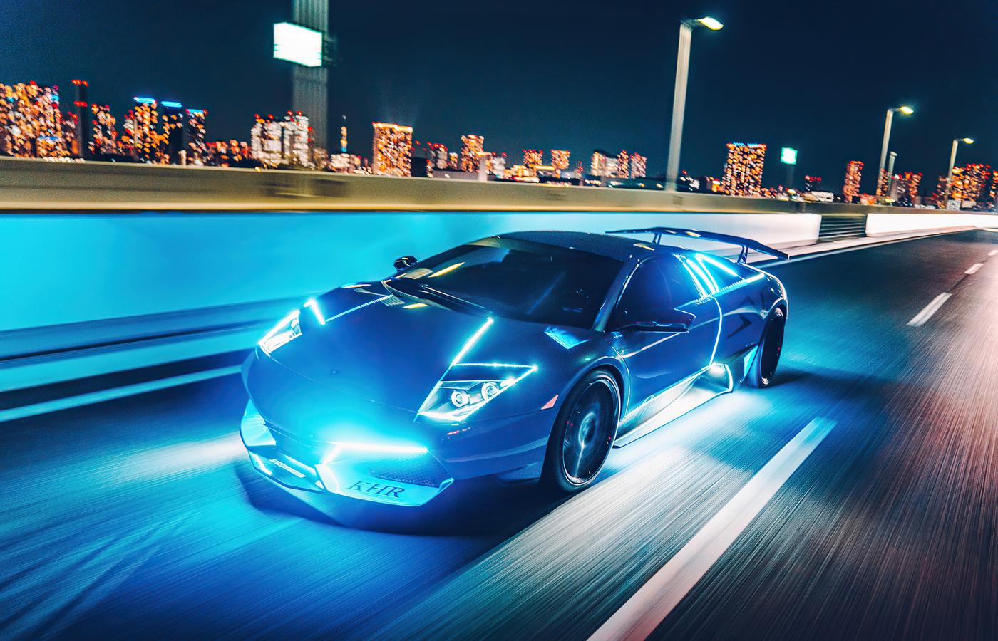 1400x900 Lamborghini Murcielago Neon Lights 4k 1400x900 Resolution HD 4k Wallpaper, Image, Background, Photo and Picture