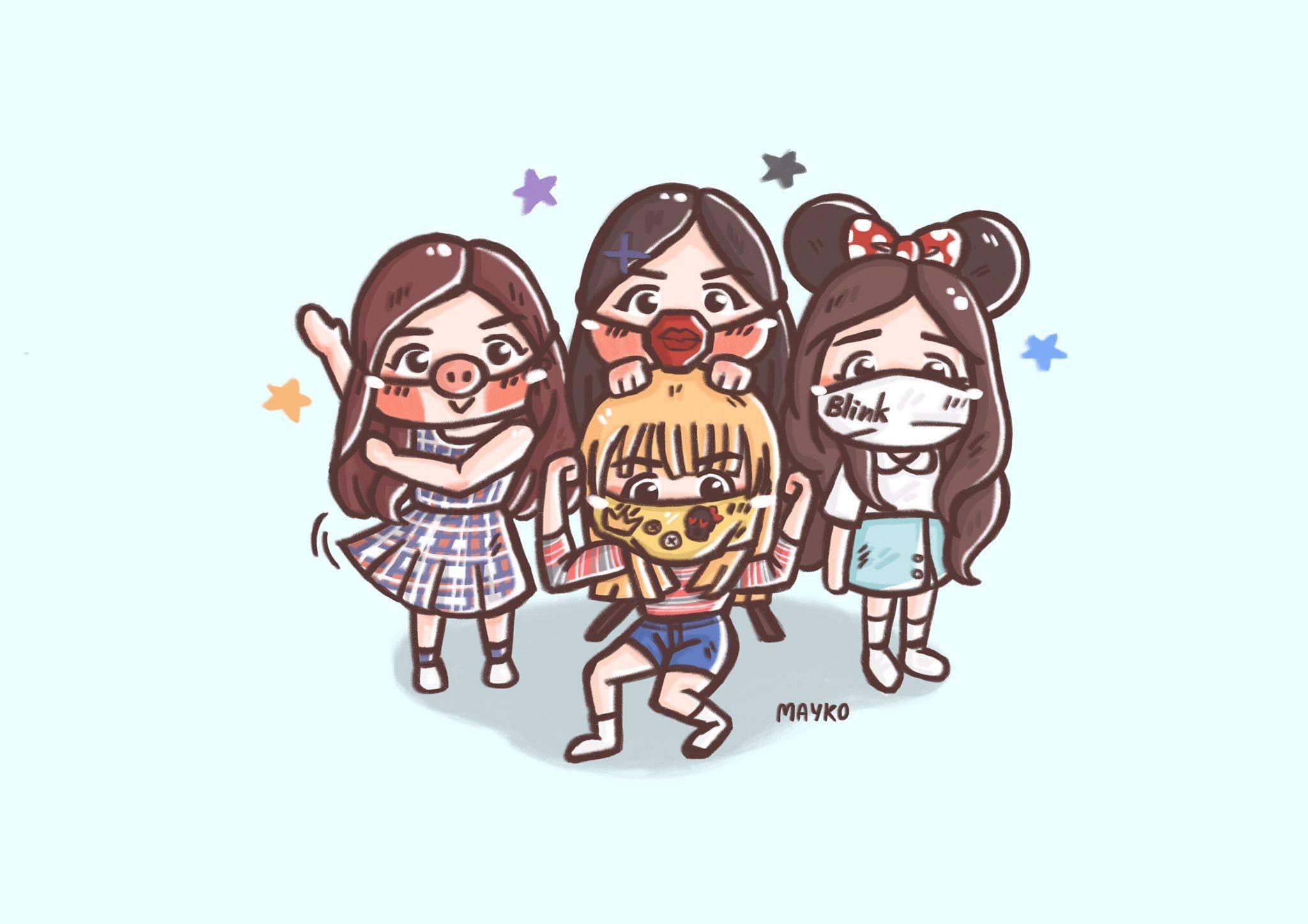 2048x1448 Blackpink Drawing Wallpaper