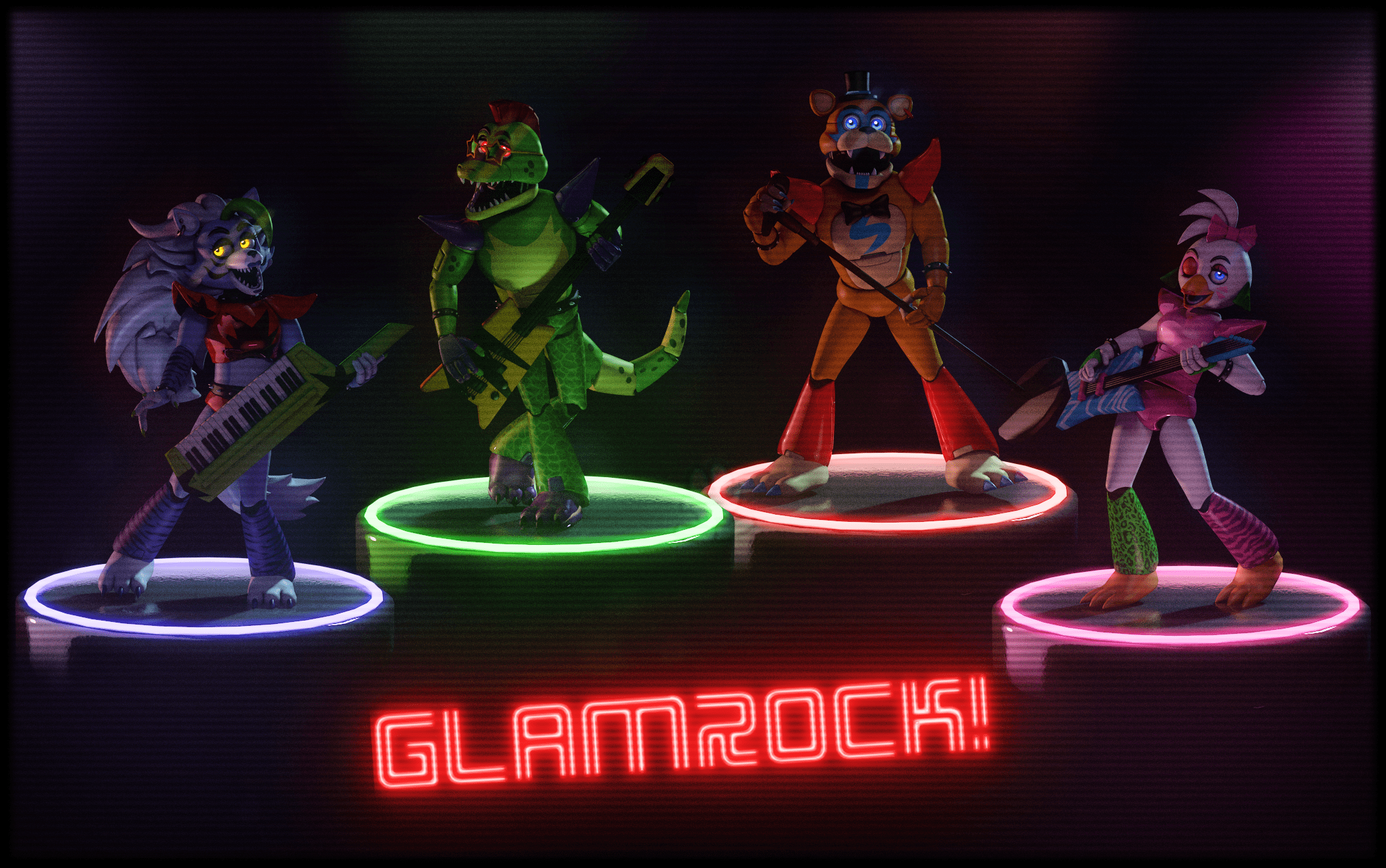 2106x1319 Glamrock Animatronics Full Body Showcase! Wallpaper ( Modelled By Me )