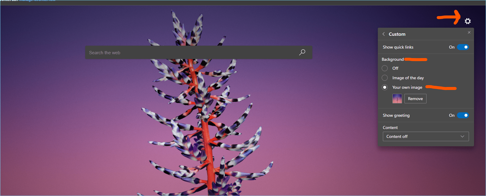 1626x658 Change wallpaper in Microsoft Edge ONLY Community Hub