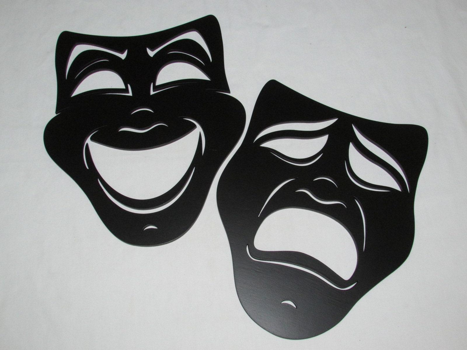 1600x1200 Comedy Tragedy Masks Movie Decor Wooden Art Cinema Home