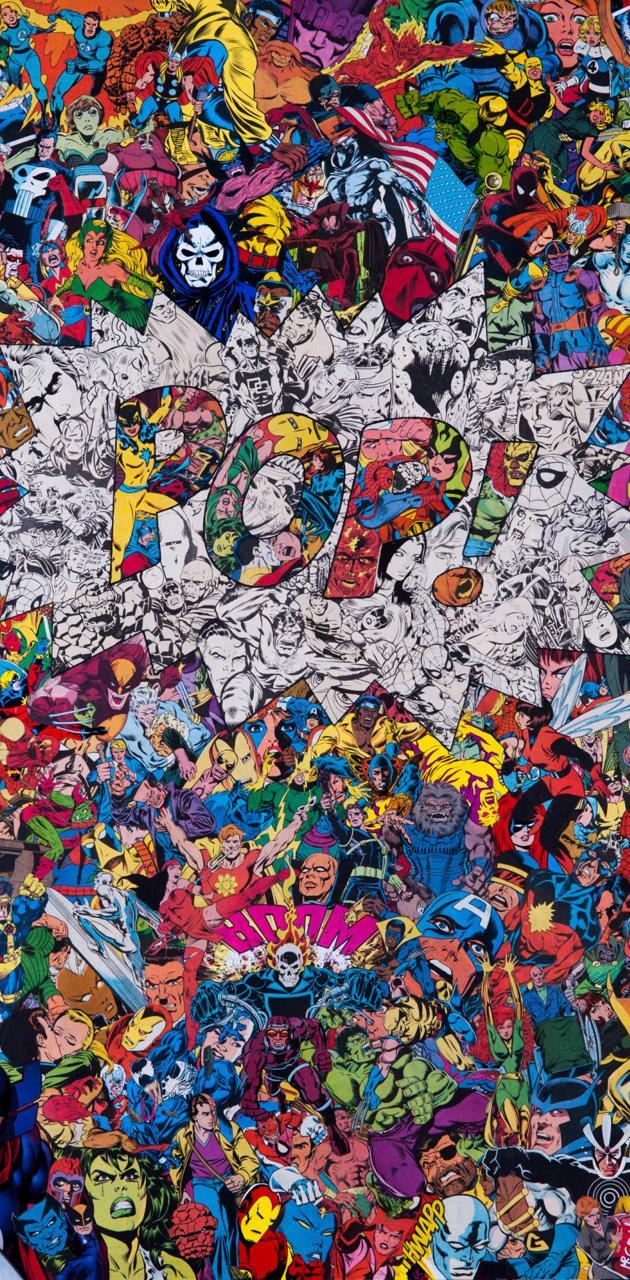 630x1280 Comic Collage Pop wallpaper