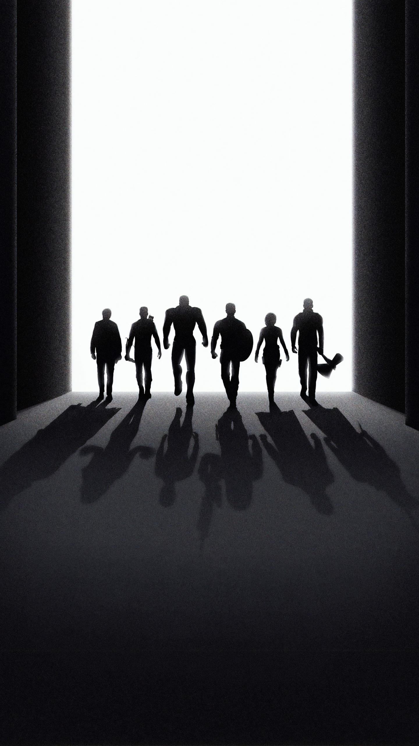 1440x2560 Download Avengers: Endgame, silhouette, black and dark, superhero wallpaper, 1440x QHD Samsung Galaxy S S Edge, Note, LG G4