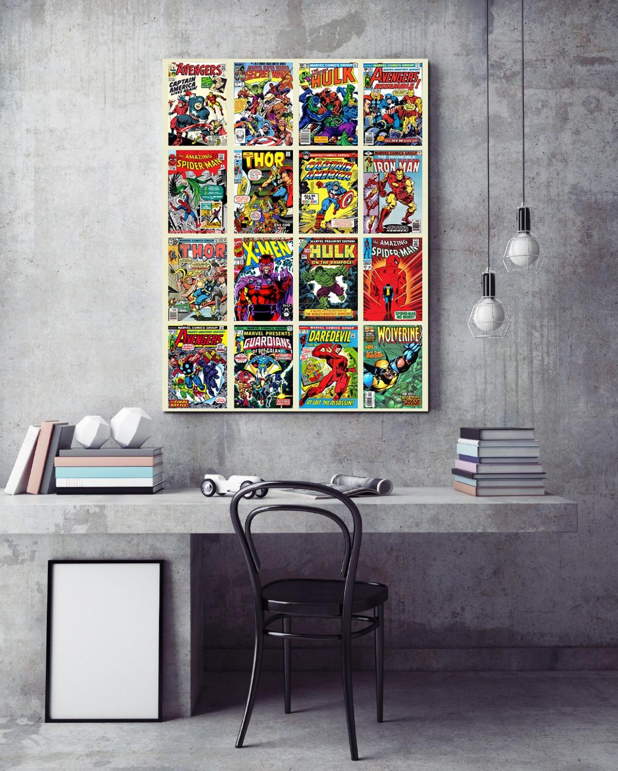 1202x1500 Marvel Comic Book Collage Canvas Print
