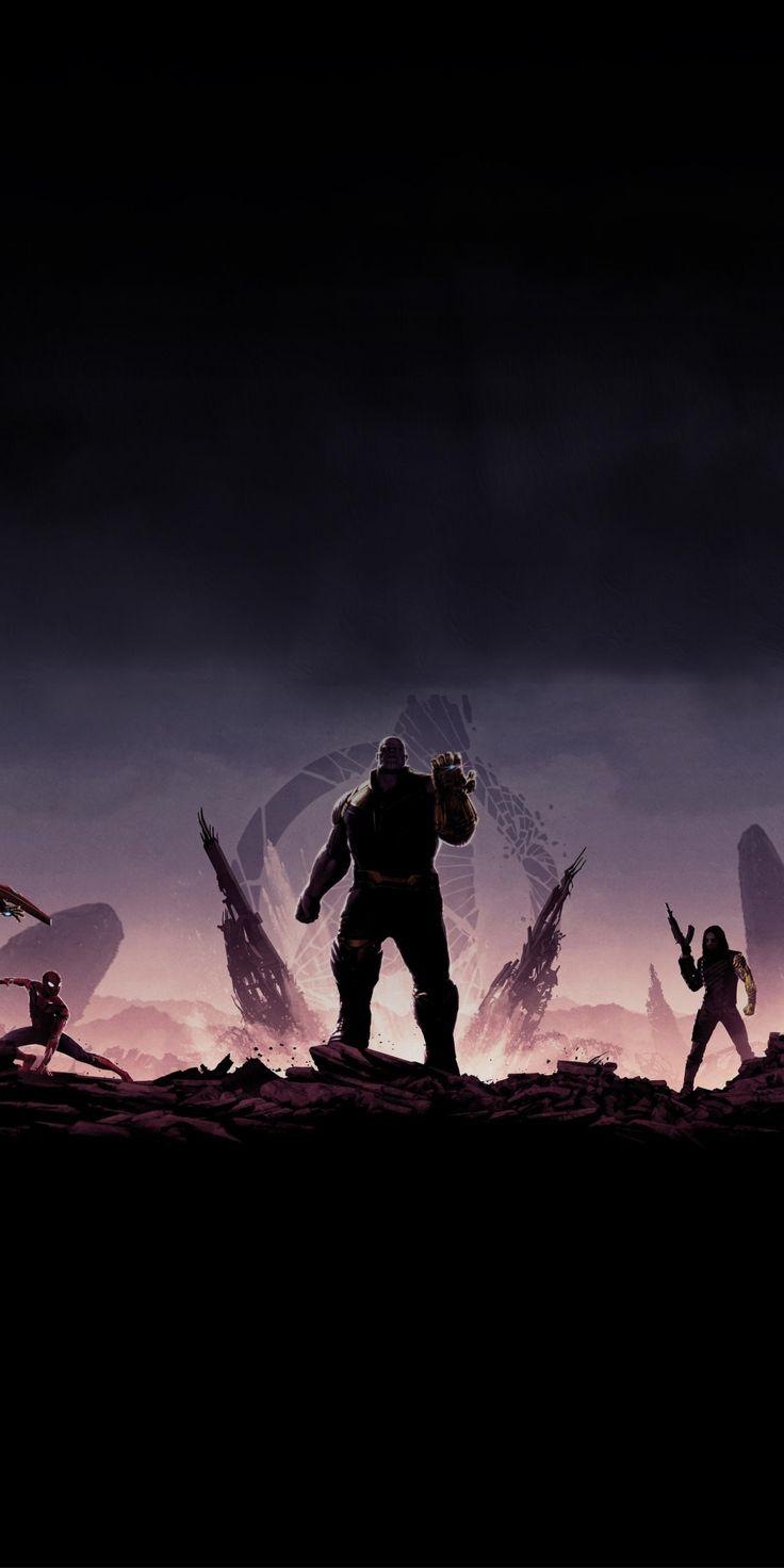 736x1472 Avengers: infinity war, superhero, villain, Thanos, silhouette, artwork, 1080x2160 wallpaper. Superhero wallpaper, Avengers, Stunning wallpaper