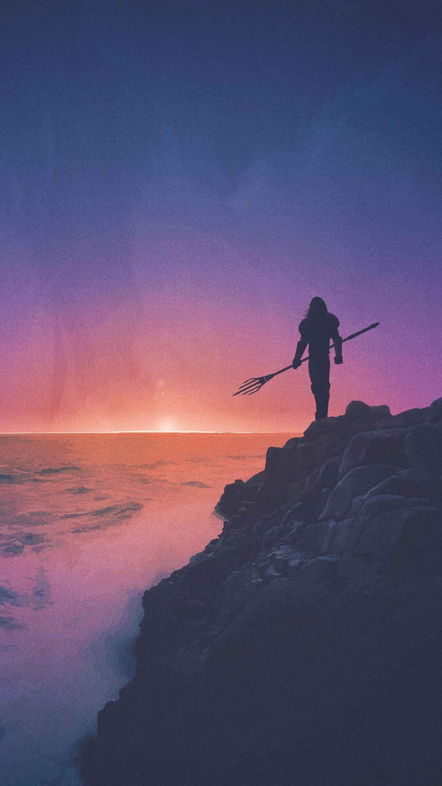 1440x2560 Aquaman, superhero, silhouette, coast, art wallpaper. Dc comics wallpaper, Aquaman, Superhero silhouette